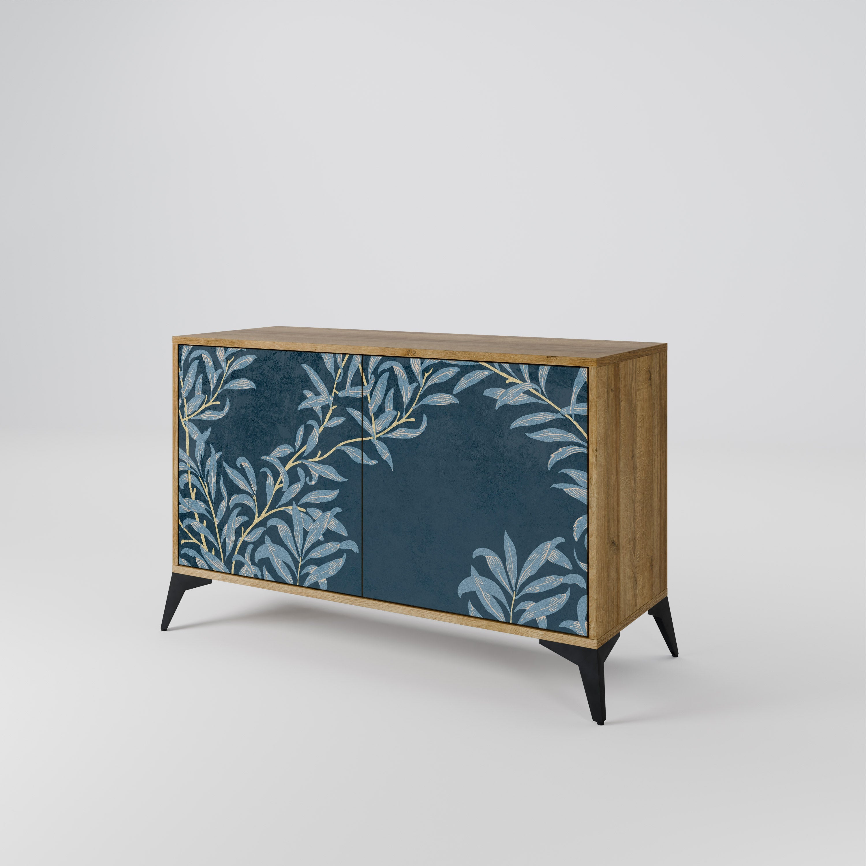 BLUE LEAVES Sideboard mit 2 Türen in Eichenoptik