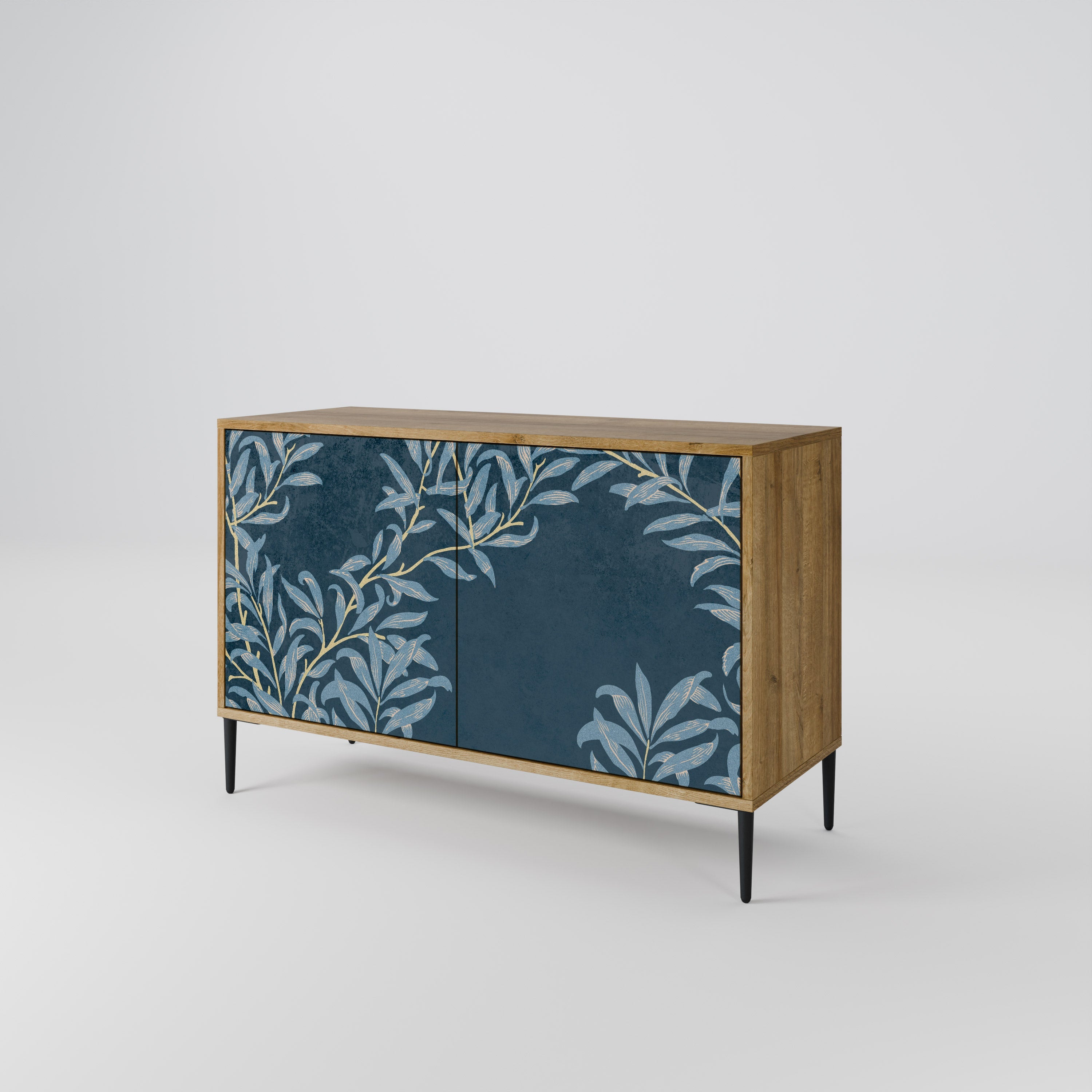BLUE LEAVES Sideboard mit 2 Türen in Eichenoptik