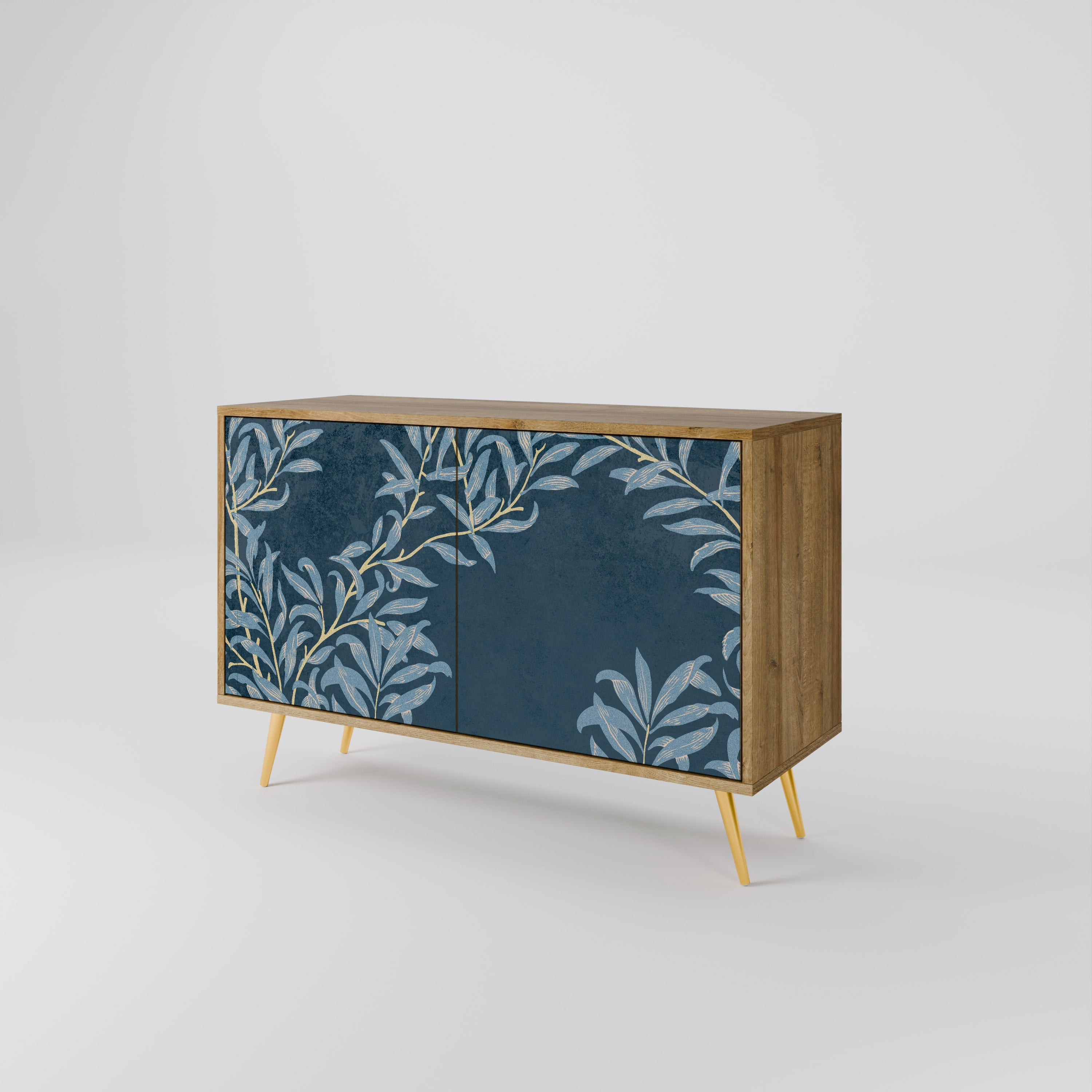 BLUE LEAVES Sideboard mit 2 Türen in Eichenoptik