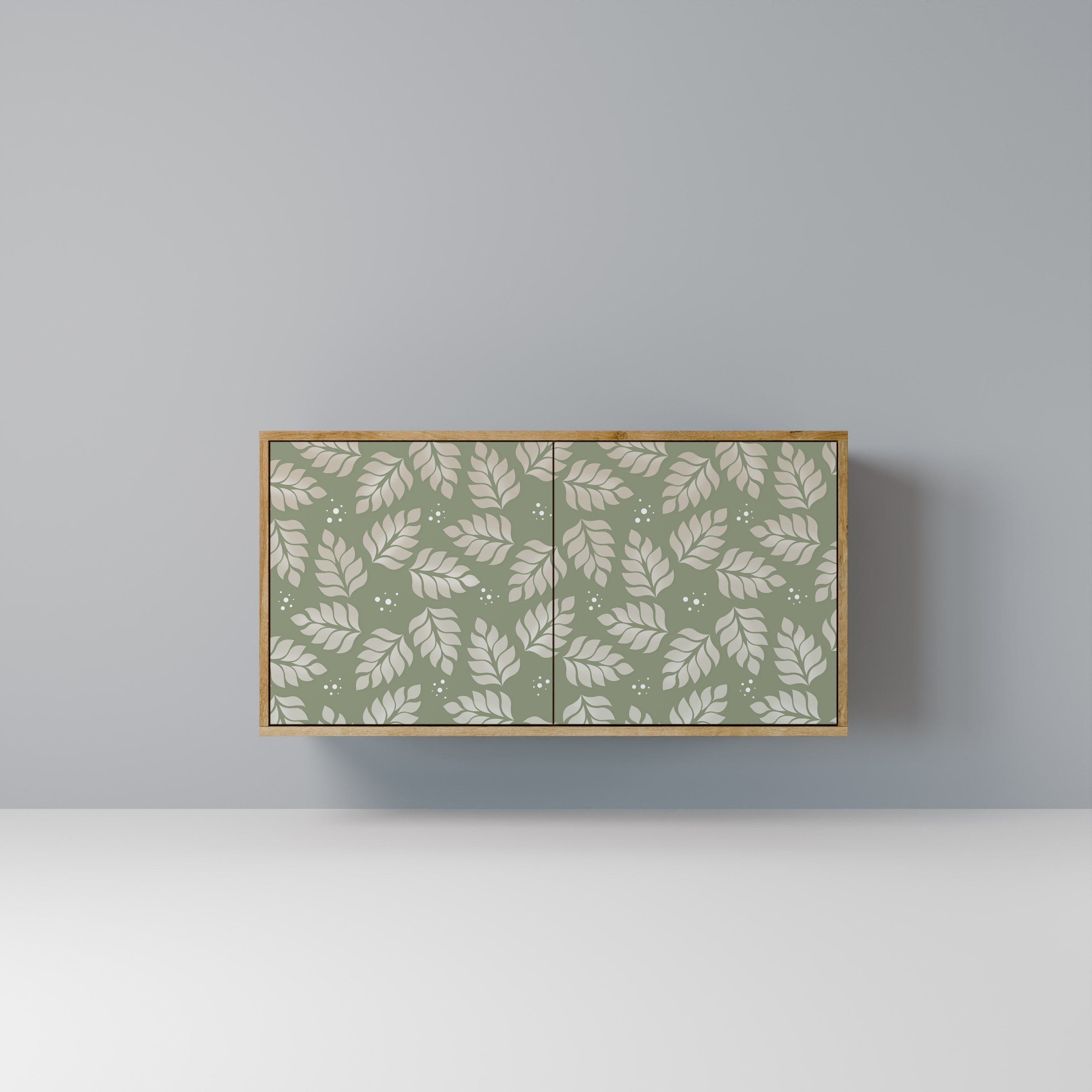 LEAVES ON GREEN Sideboard mit 2 Türen in Eichenoptik