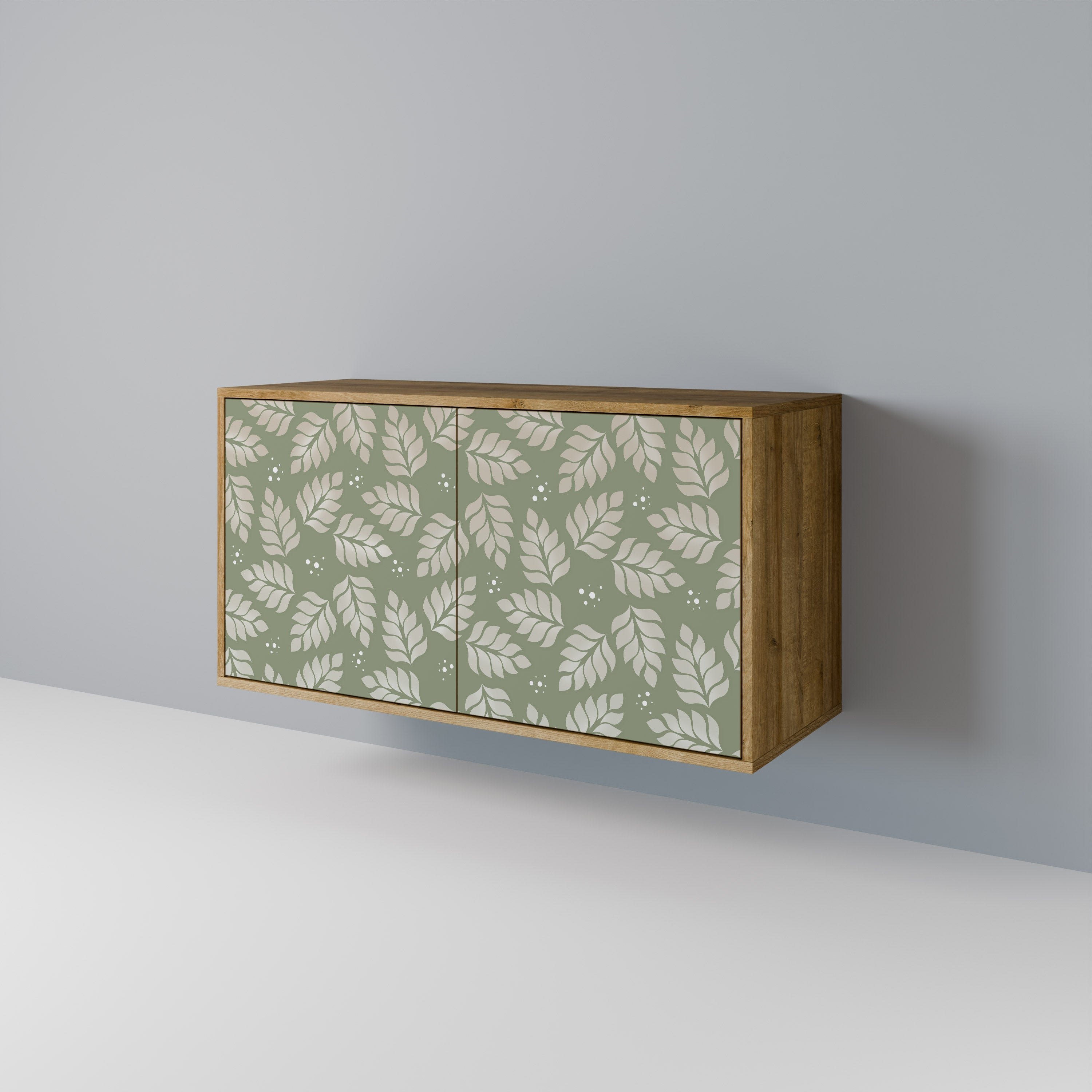 LEAVES ON GREEN Sideboard mit 2 Türen in Eichenoptik