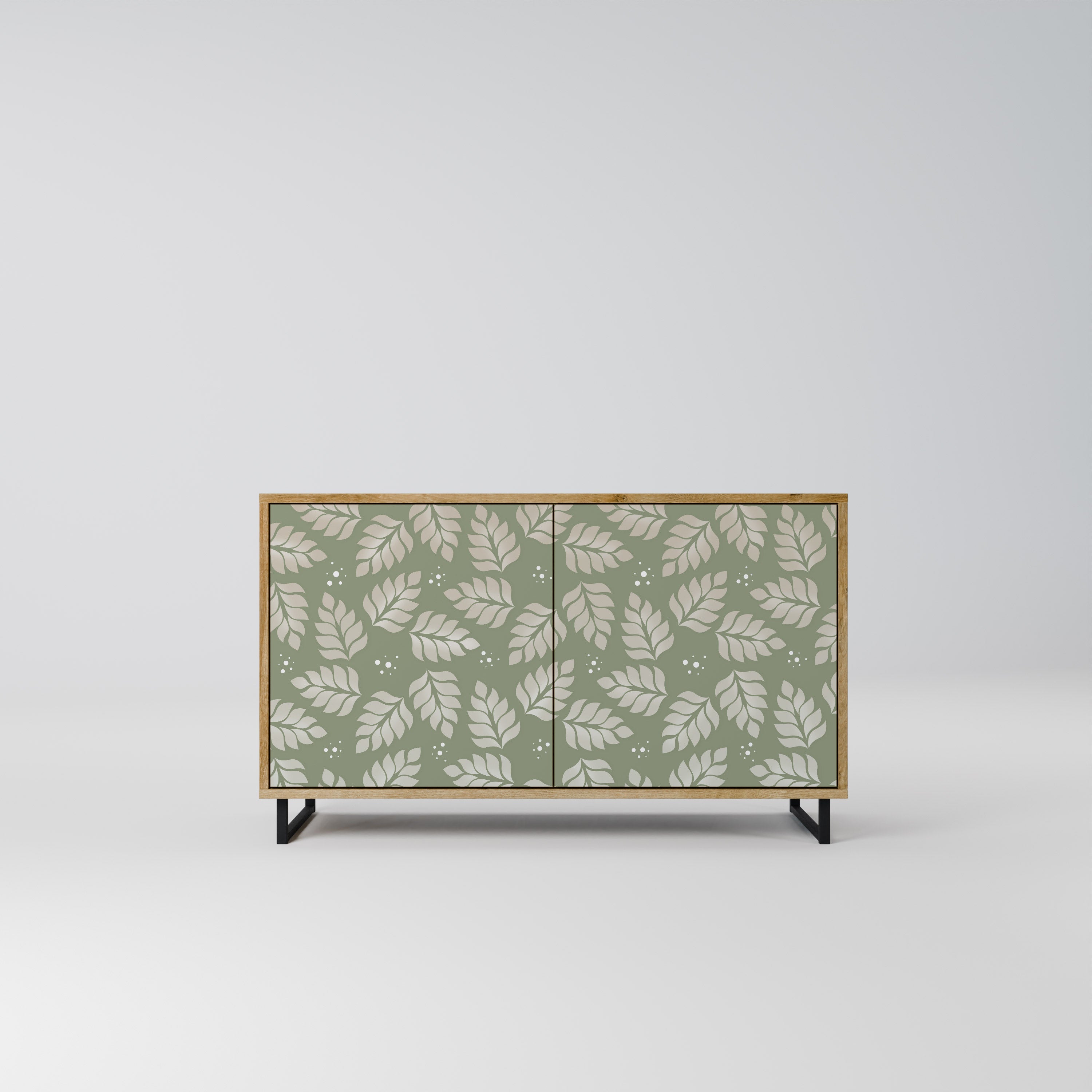 LEAVES ON GREEN Sideboard mit 2 Türen in Eichenoptik