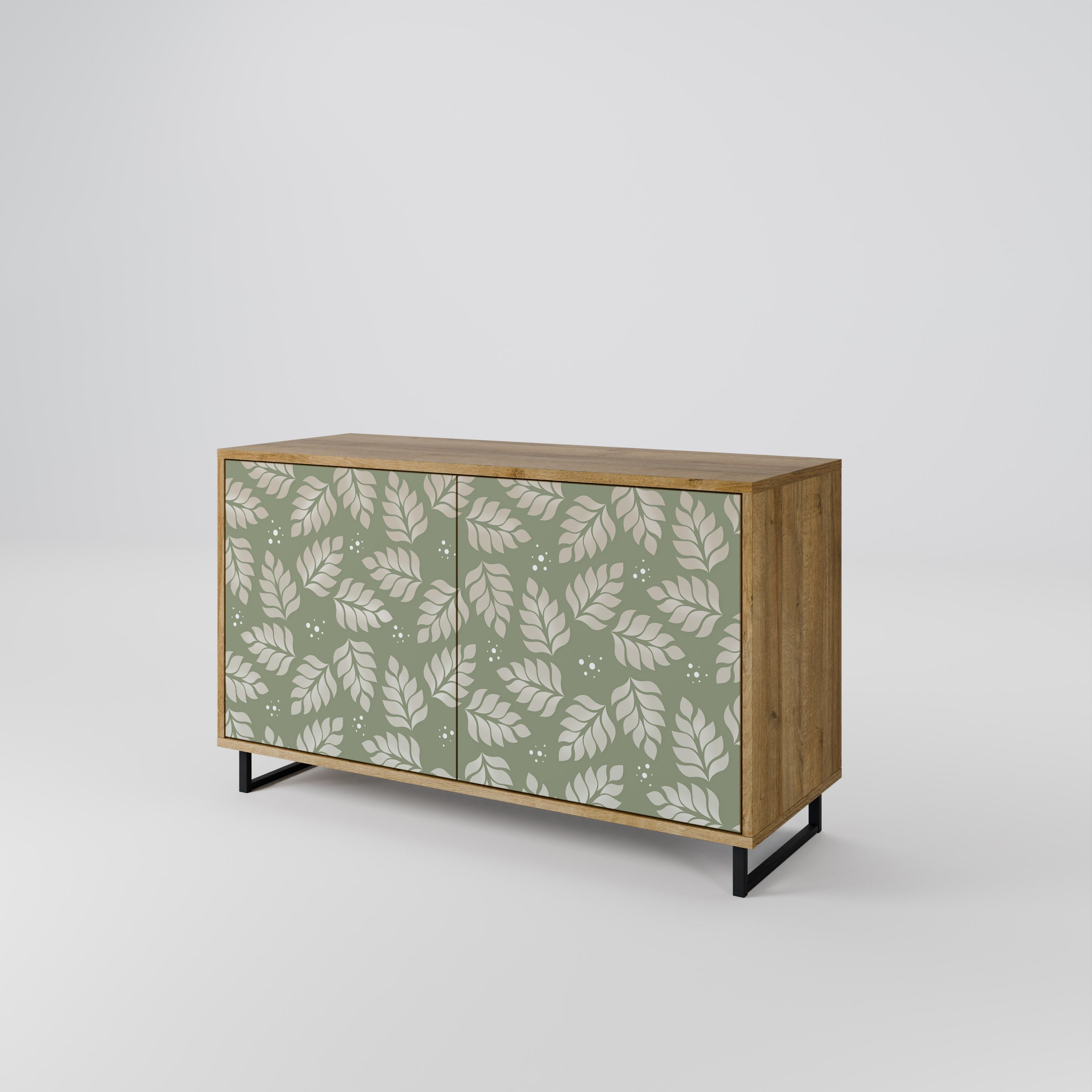 LEAVES ON GREEN Sideboard mit 2 Türen in Eichenoptik