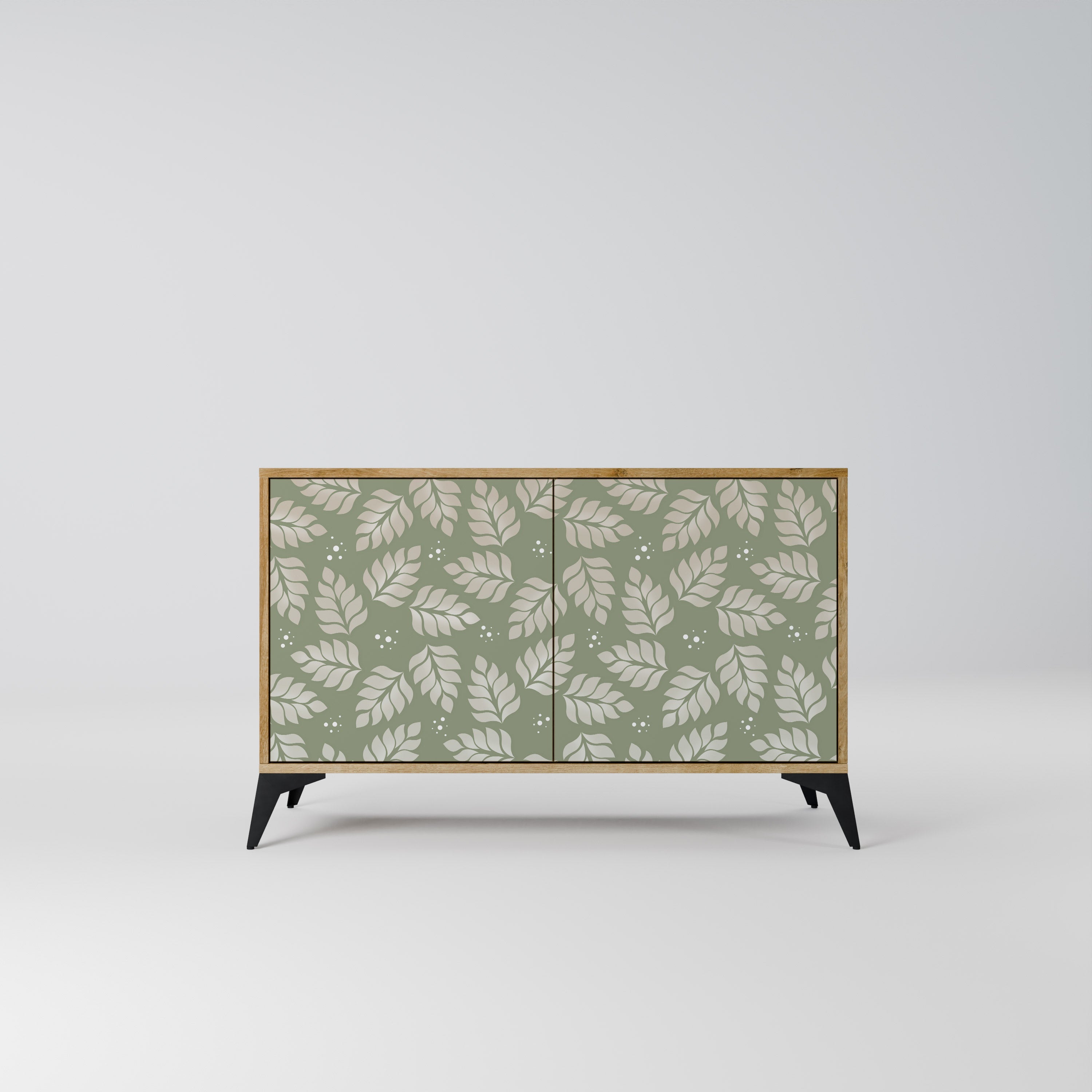 LEAVES ON GREEN Sideboard mit 2 Türen in Eichenoptik