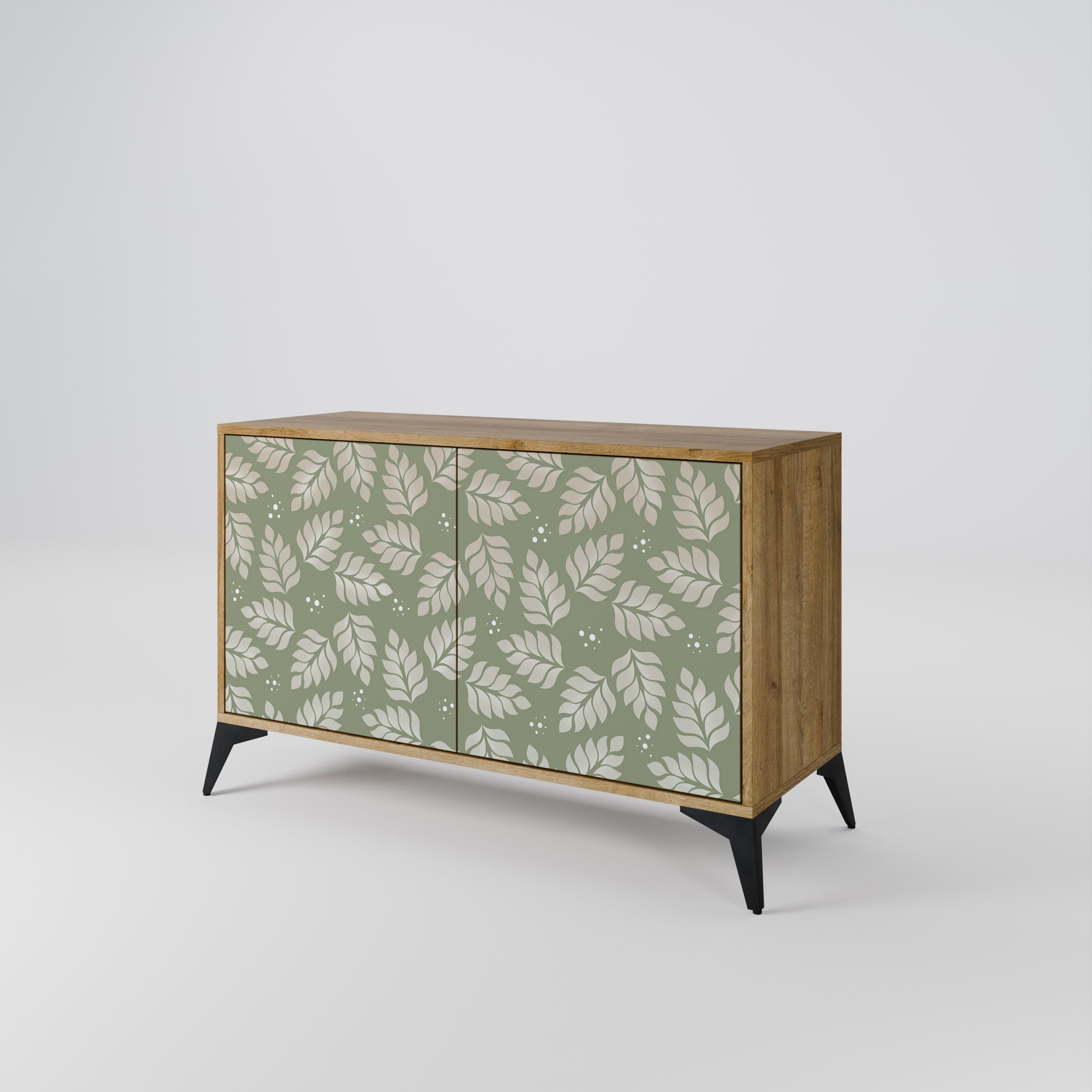 LEAVES ON GREEN Sideboard mit 2 Türen in Eichenoptik