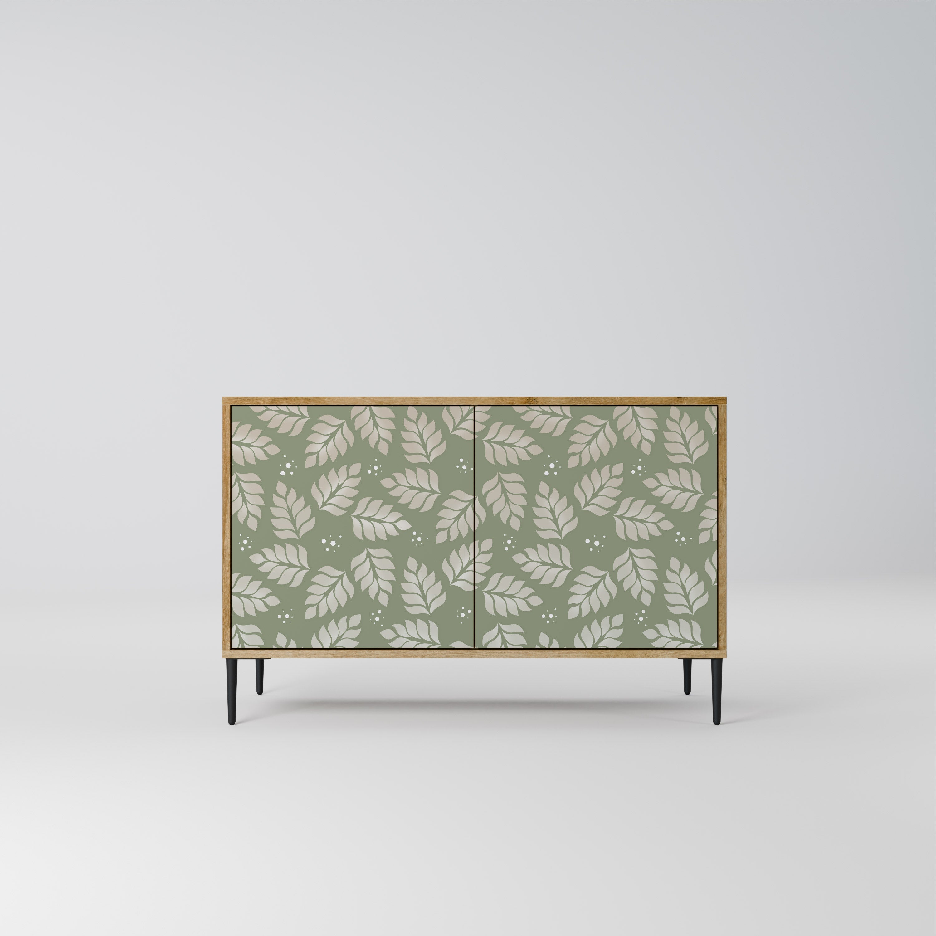 LEAVES ON GREEN Sideboard mit 2 Türen in Eichenoptik