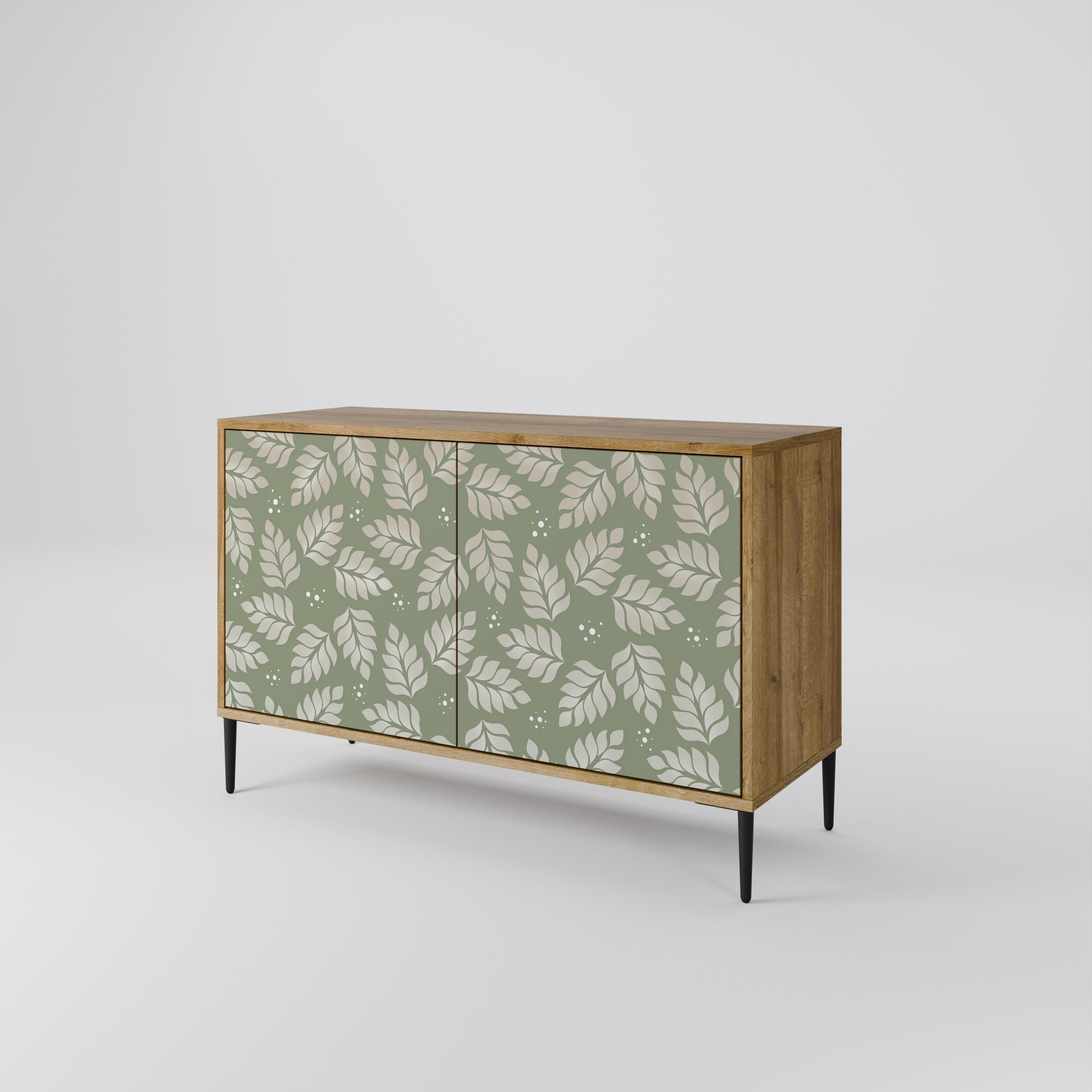 LEAVES ON GREEN Sideboard mit 2 Türen in Eichenoptik