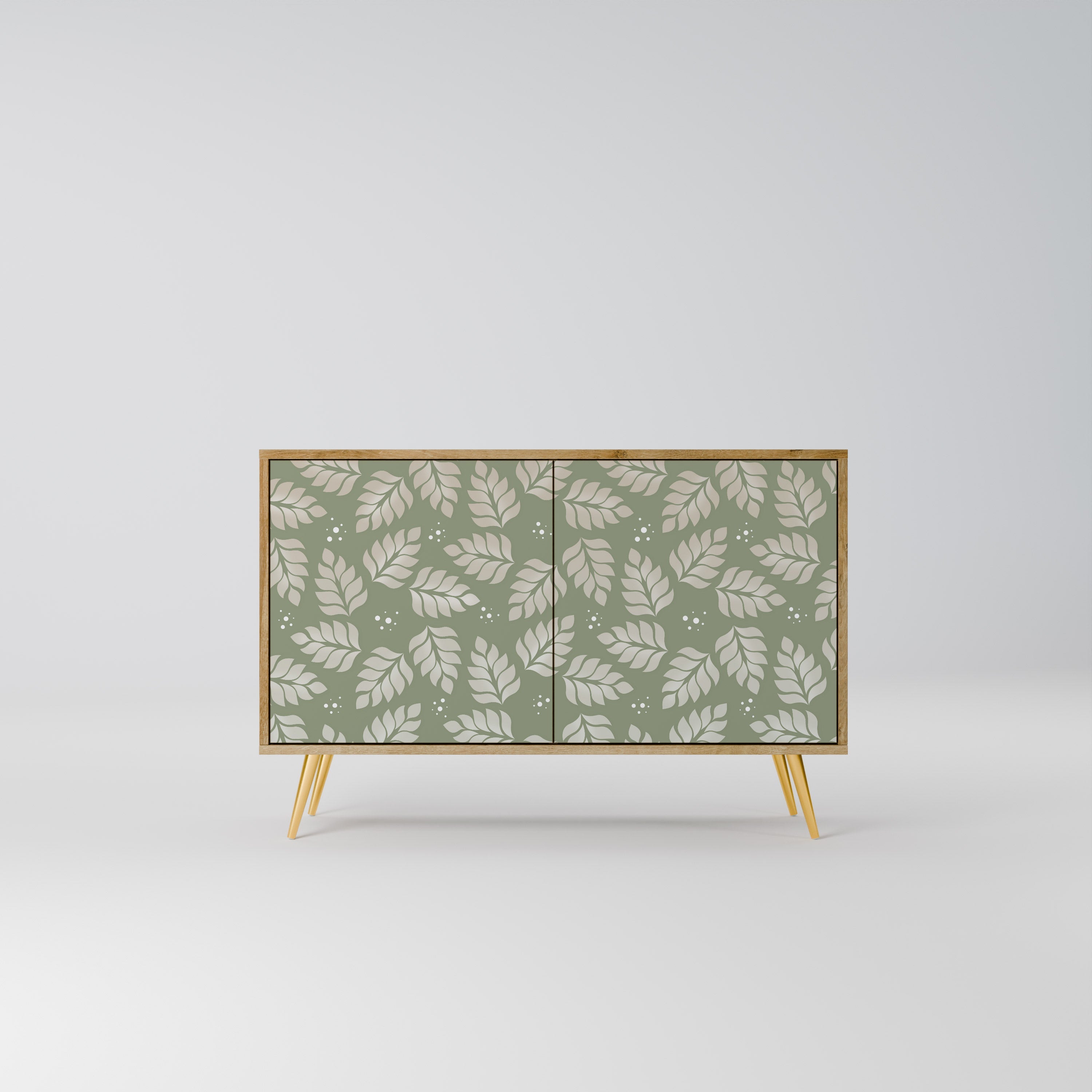 LEAVES ON GREEN Sideboard mit 2 Türen in Eichenoptik
