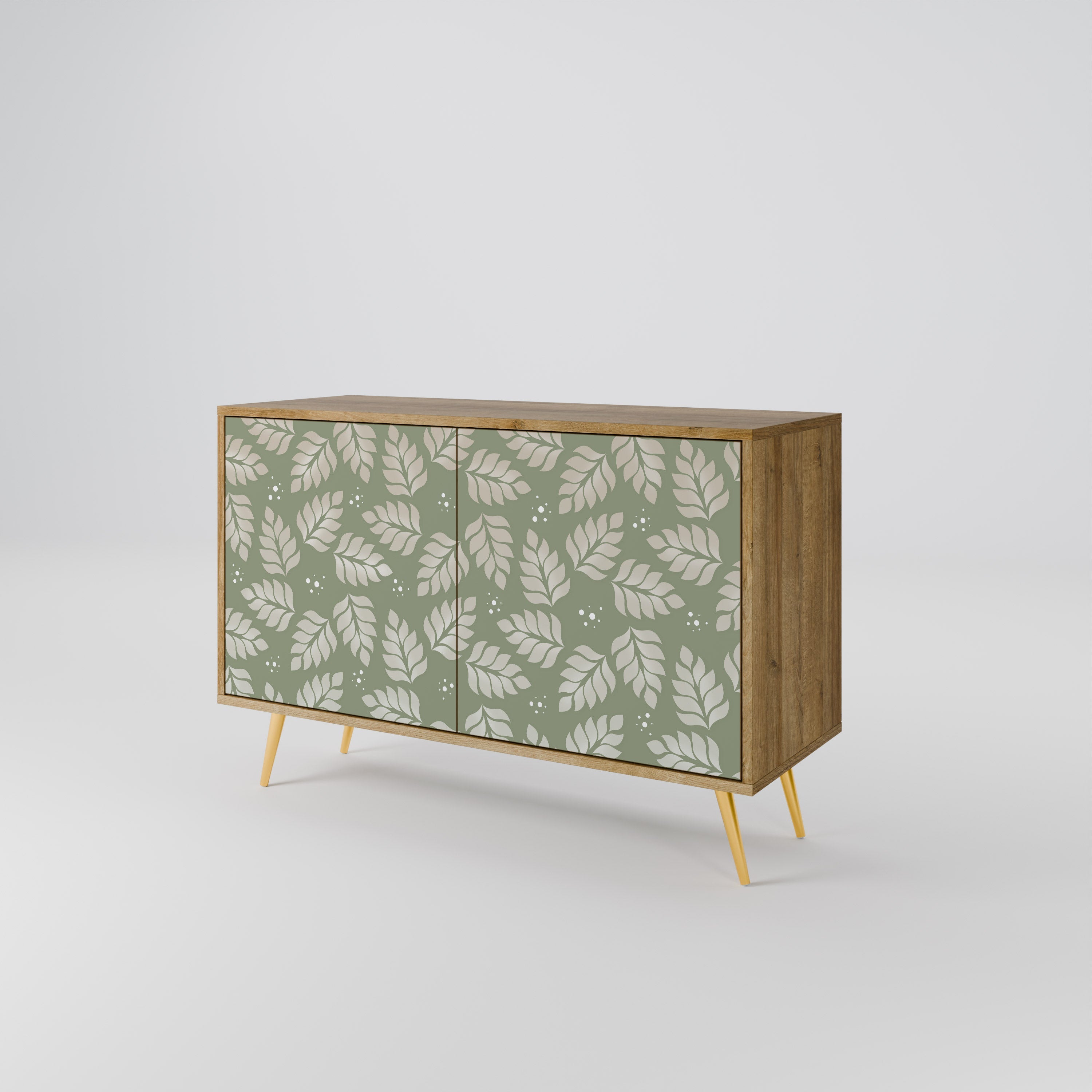 LEAVES ON GREEN Sideboard mit 2 Türen in Eichenoptik