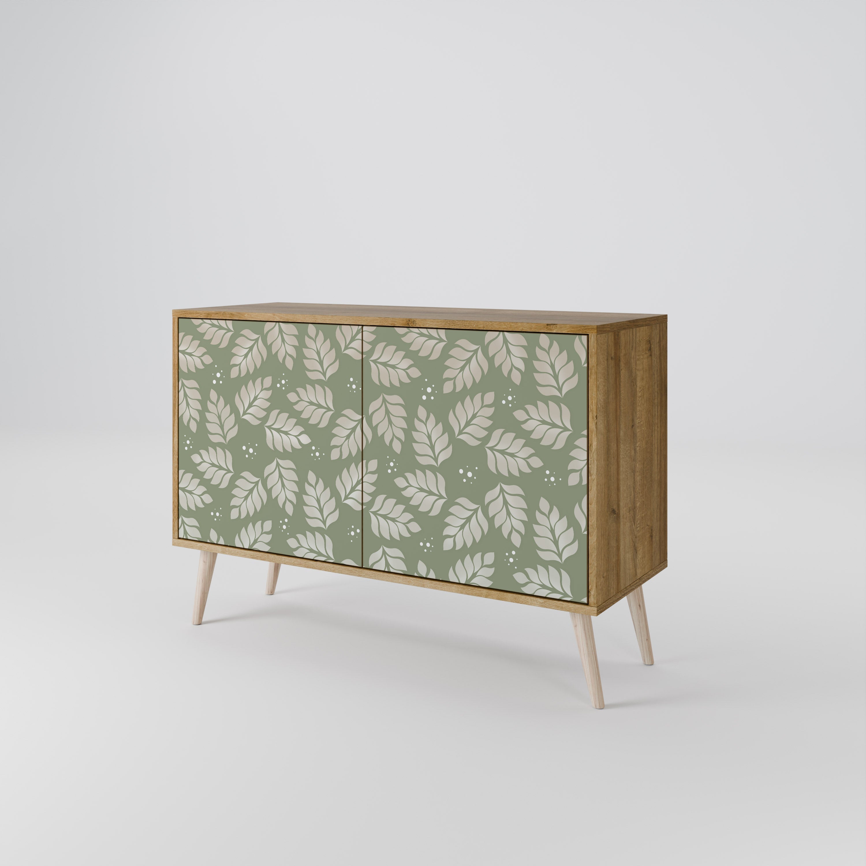LEAVES ON GREEN Sideboard mit 2 Türen in Eichenoptik