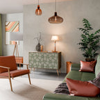 LEAVES ON GREEN Sideboard mit 2 Türen in Eiche-Optik