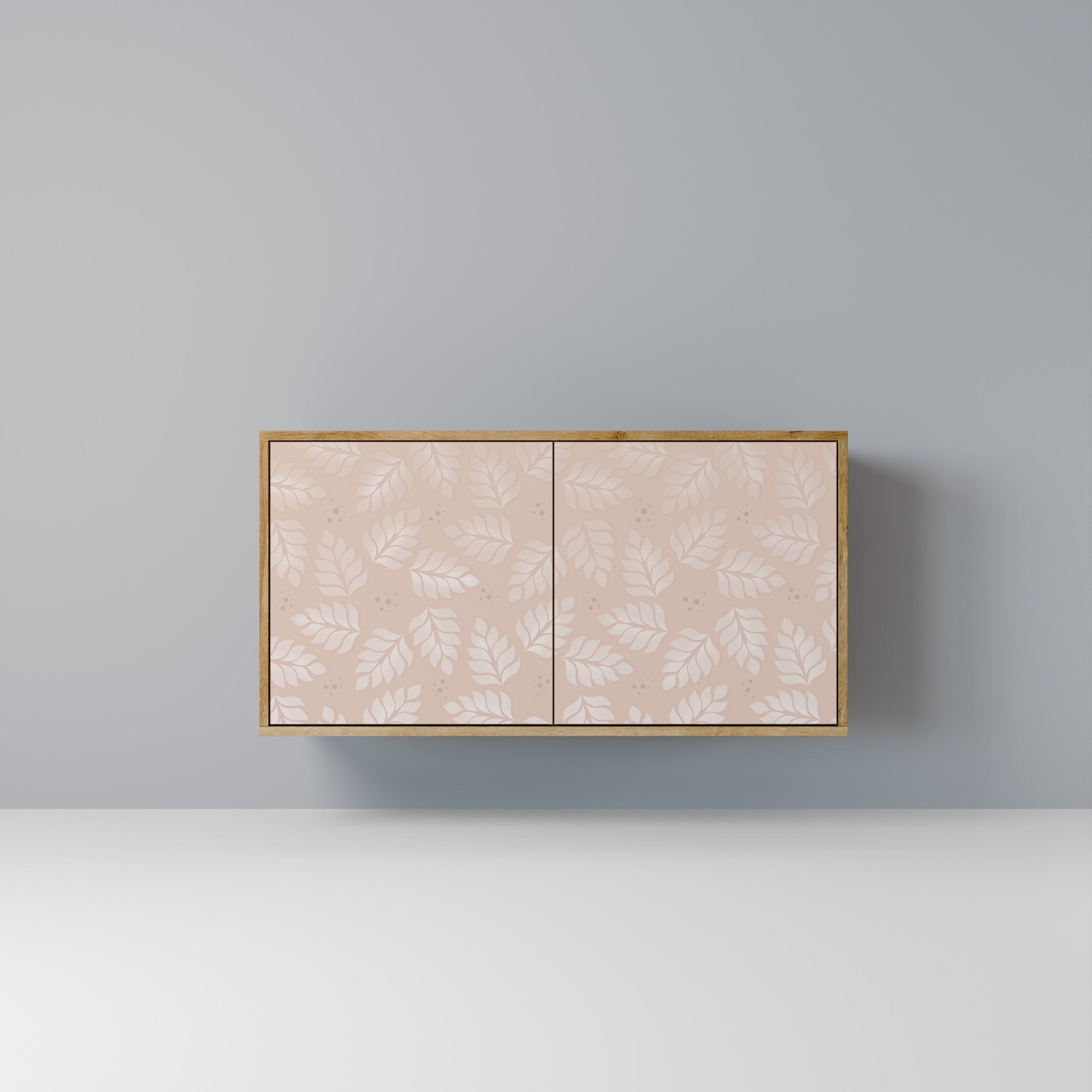 LEAVES ON BEIGE Sideboard mit 2 Türen in Eichenoptik