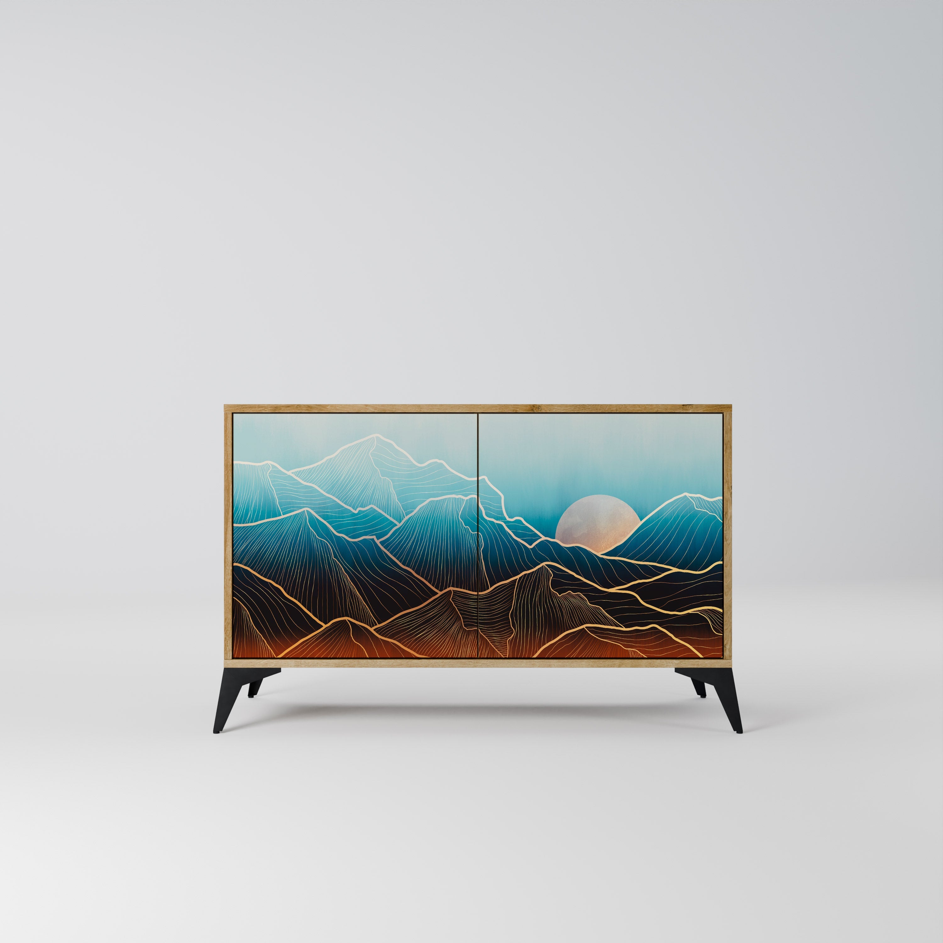 LUNAR SECRETS Sideboard mit 2 Türen in Eichenoptik