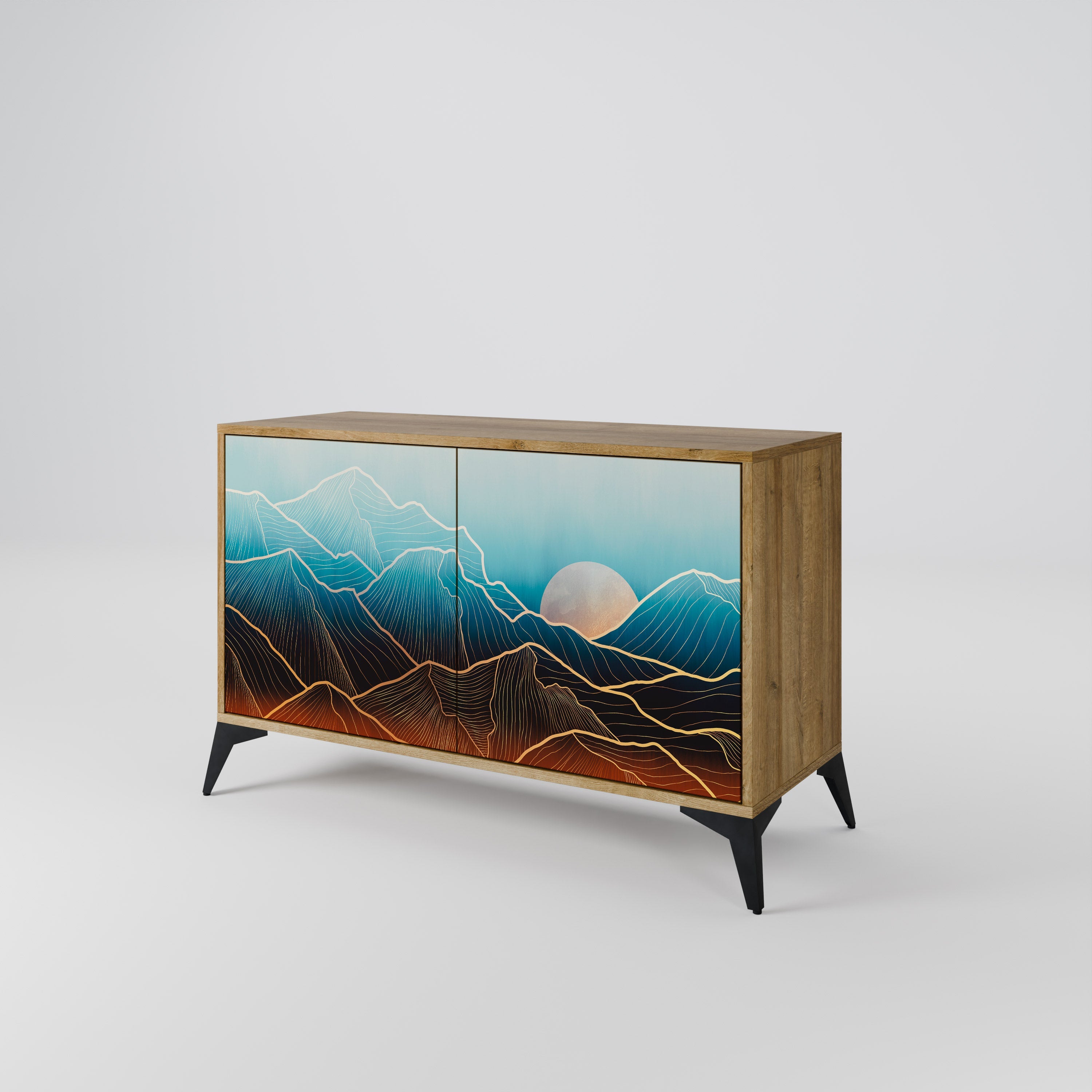 LUNAR SECRETS Sideboard mit 2 Türen in Eichenoptik