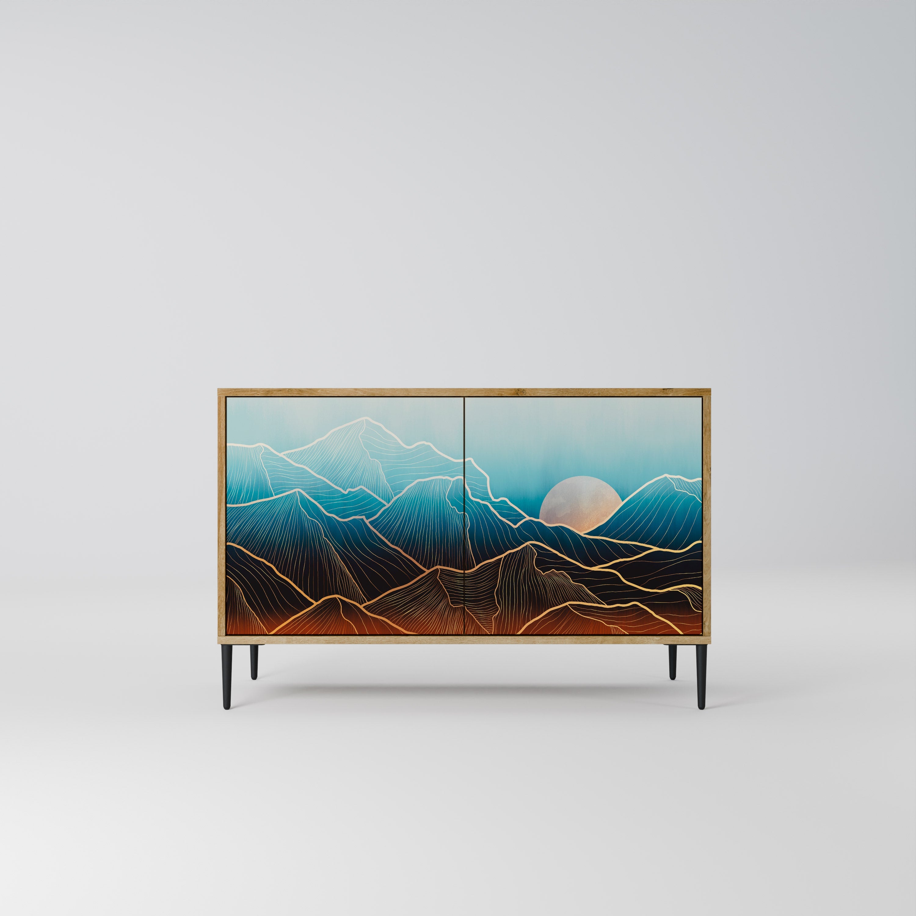 LUNAR SECRETS Sideboard mit 2 Türen in Eichenoptik