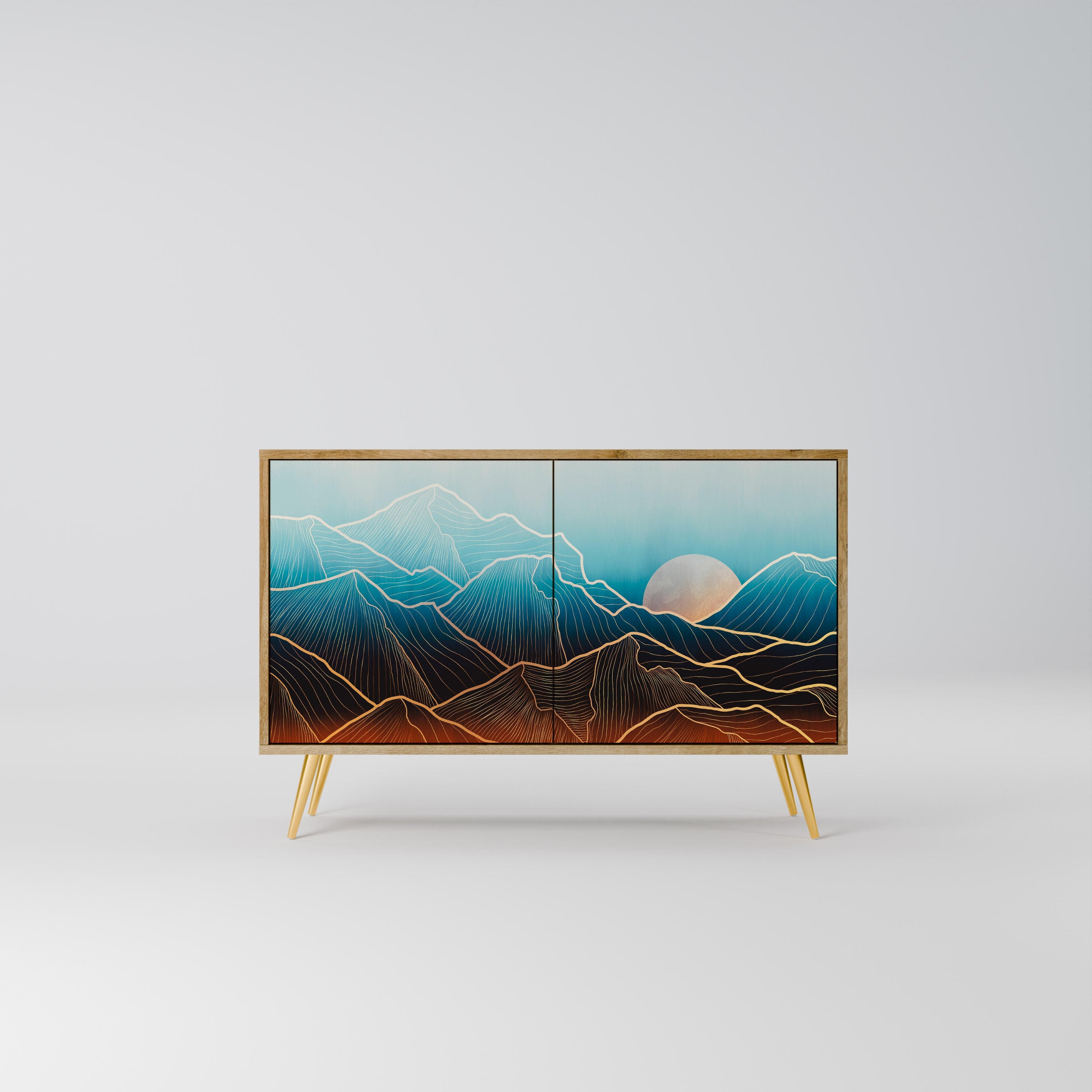 LUNAR SECRETS Sideboard mit 2 Türen in Eichenoptik