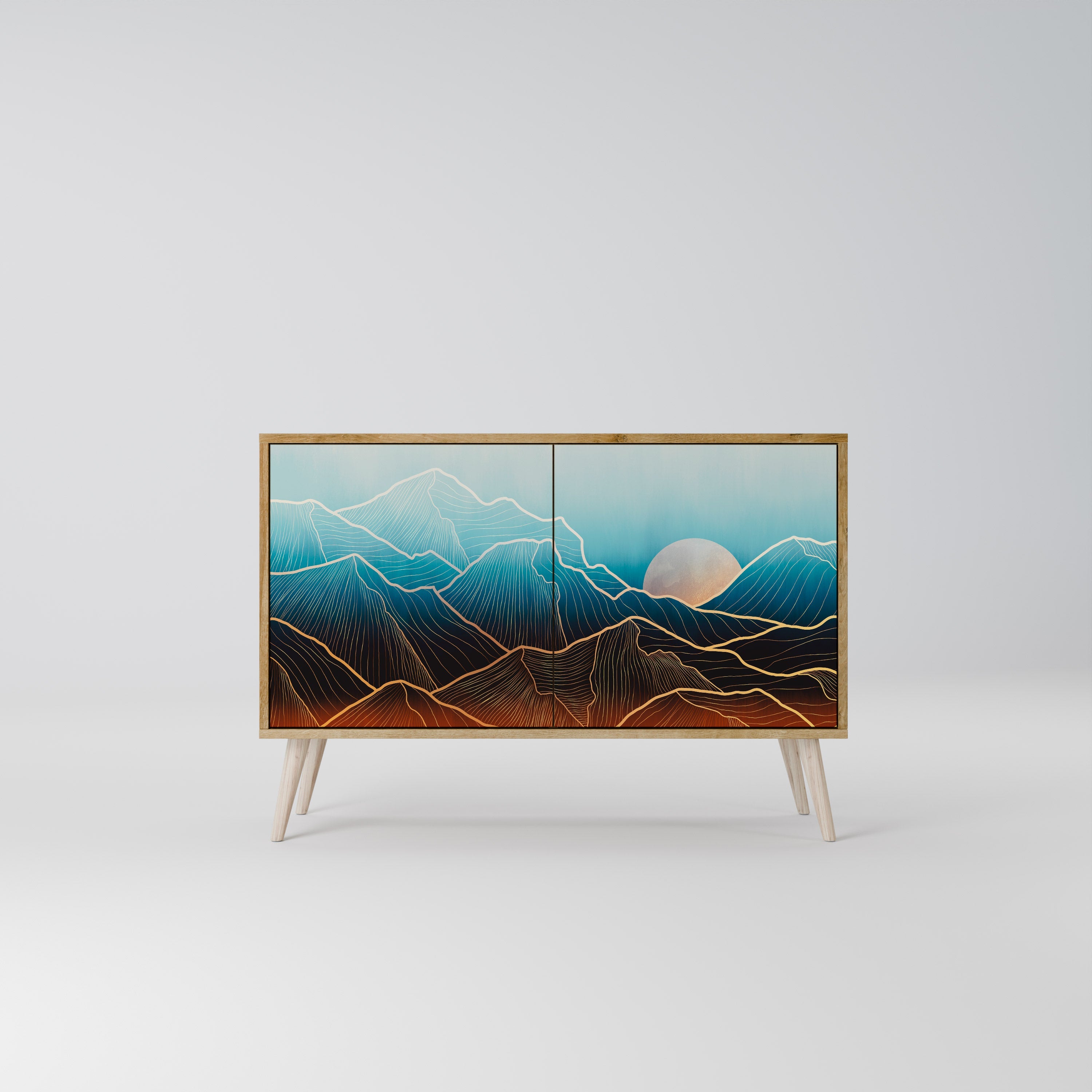 LUNAR SECRETS Sideboard mit 2 Türen in Eichenoptik
