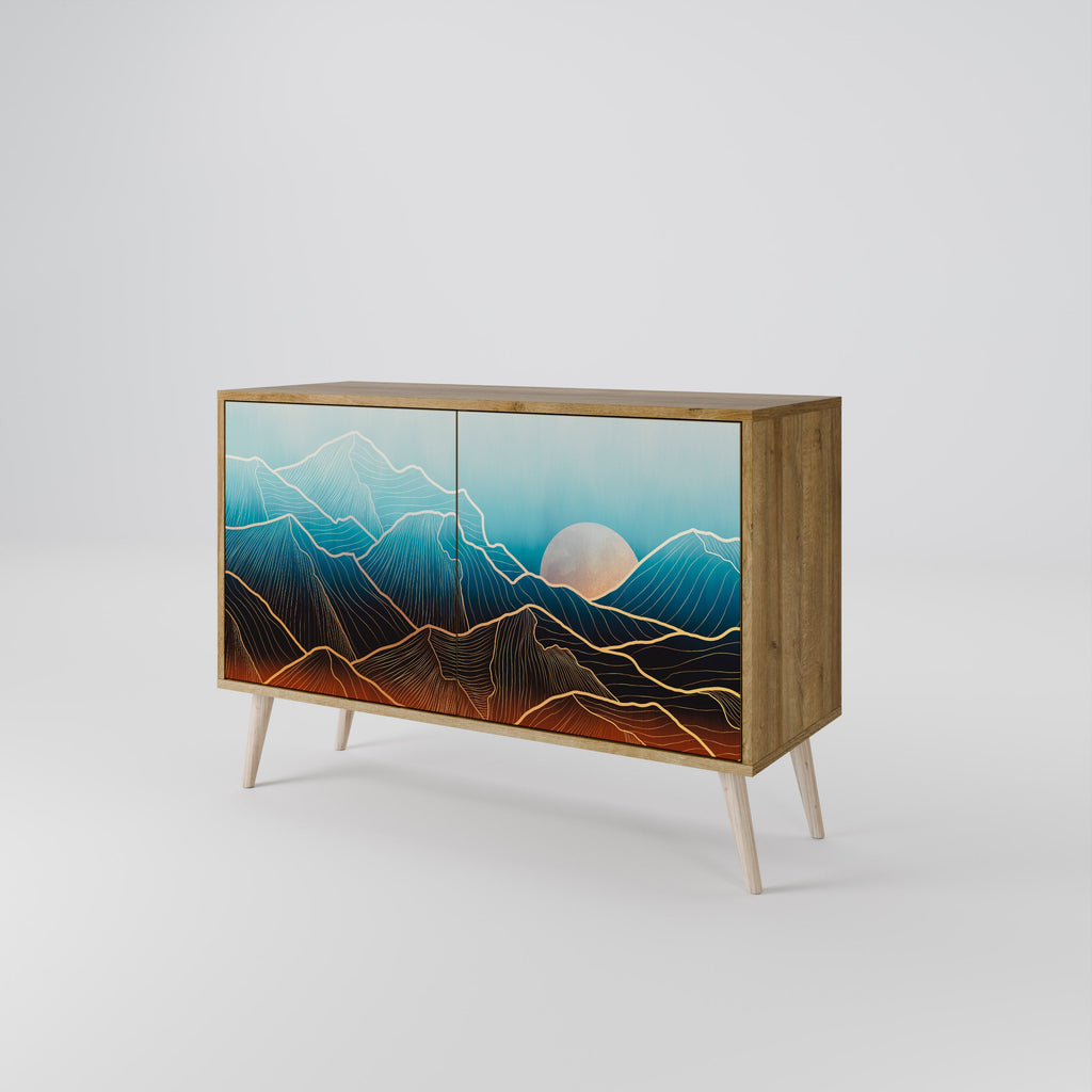 LUNAR SECRETS Sideboard mit 2 Türen in Eichenoptik