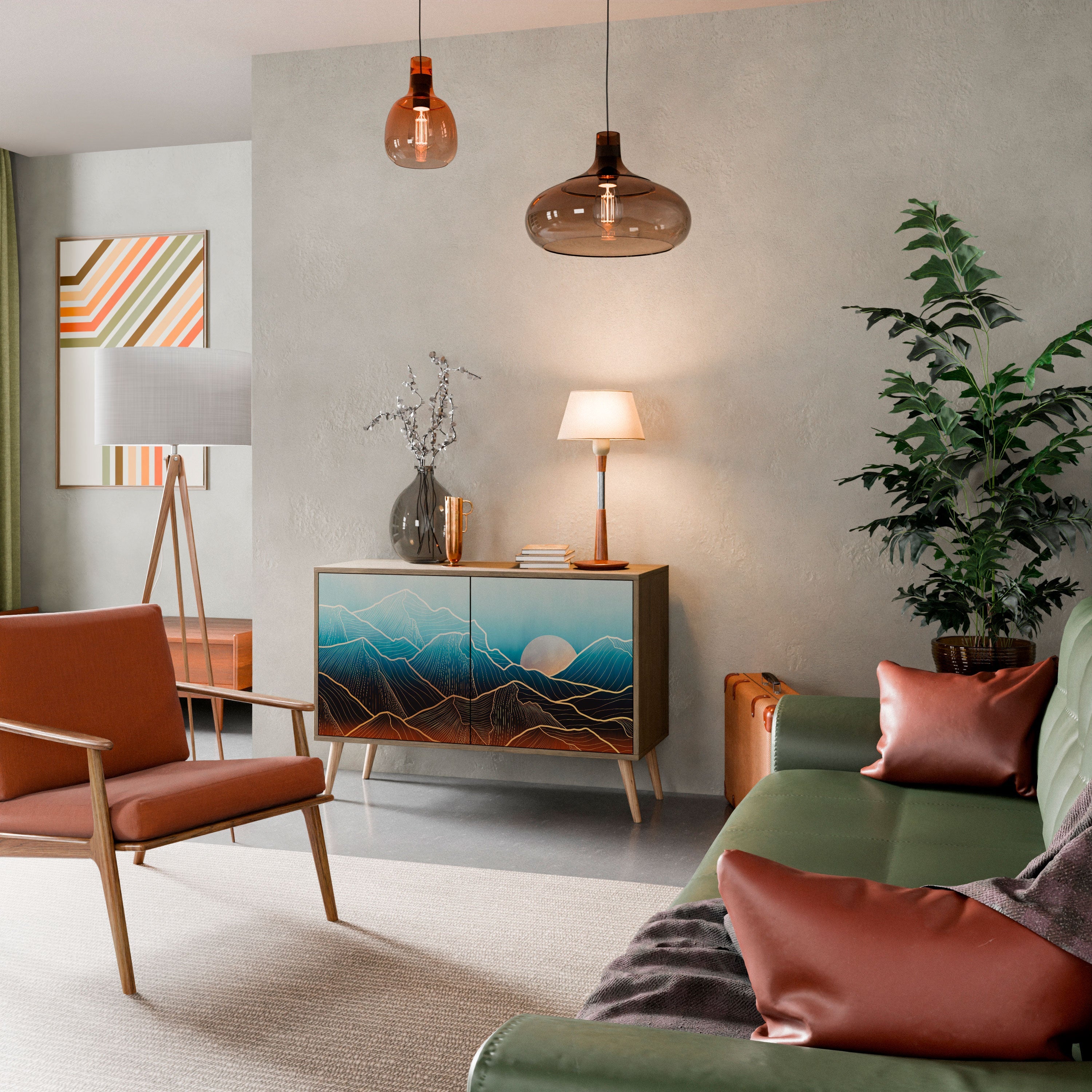 LUNAR SECRETS Sideboard mit 2 Türen in Eichenoptik