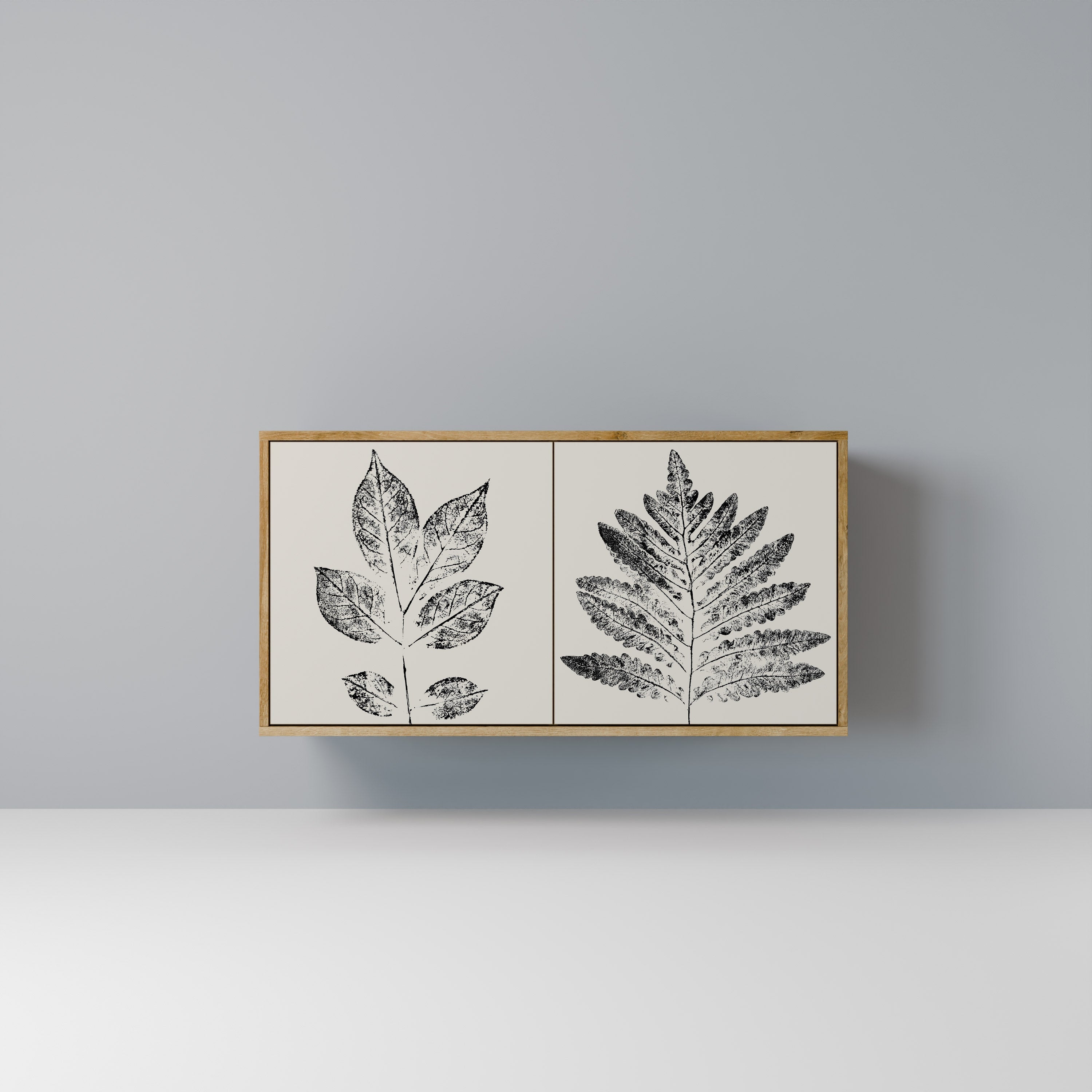 LEAFY STAMPS Sideboard mit 2 Türen in Eichenoptik
