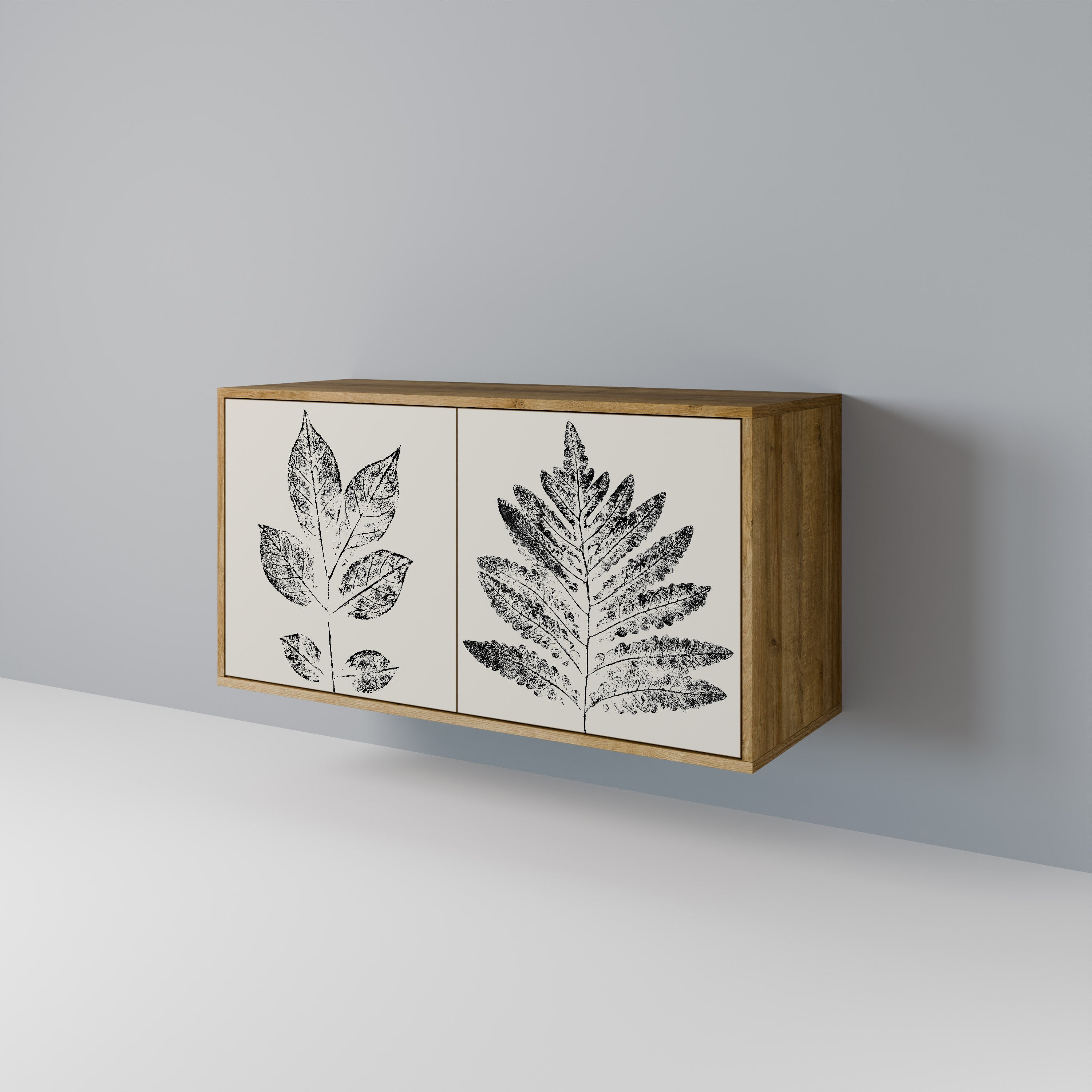 LEAFY STAMPS Sideboard mit 2 Türen in Eichenoptik