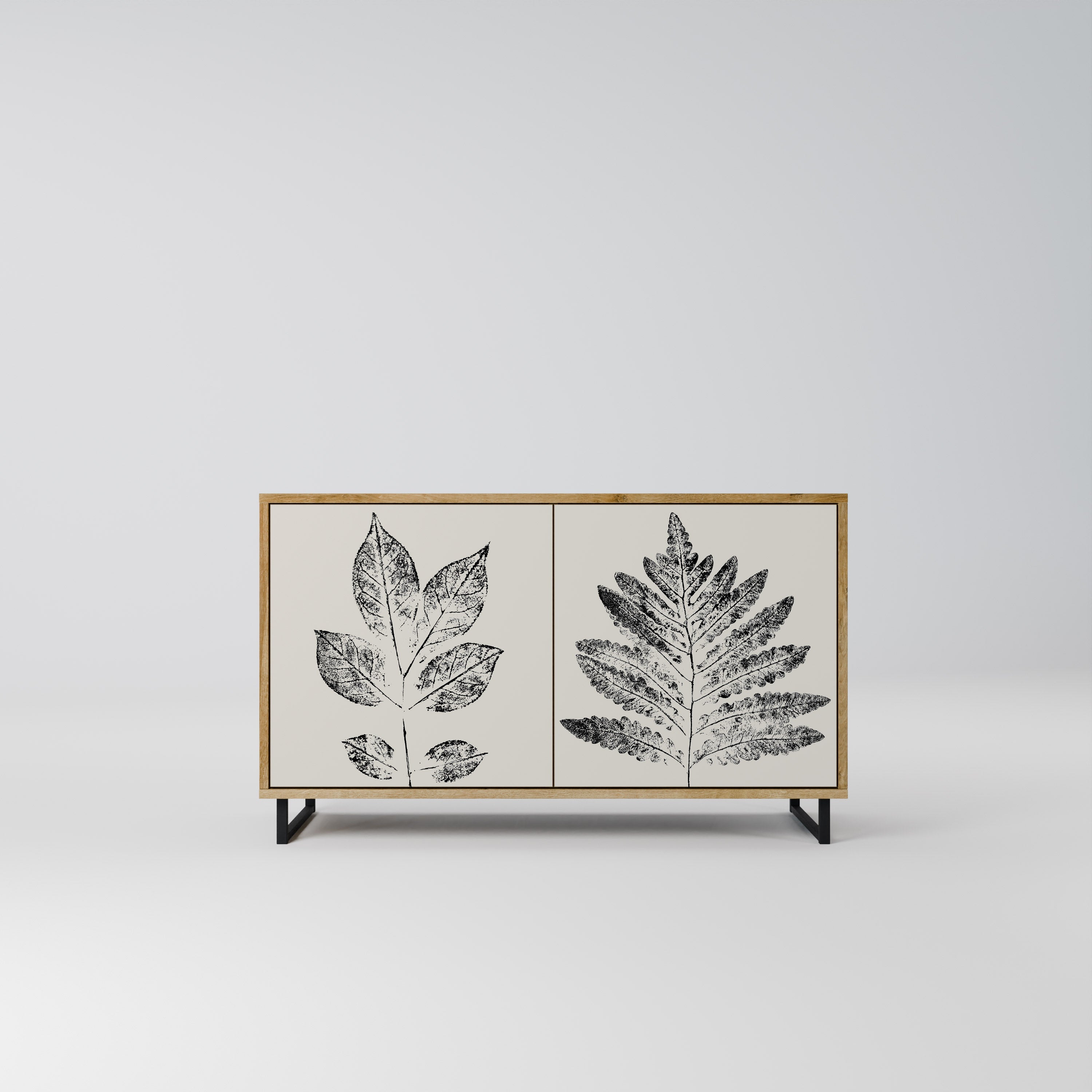 LEAFY STAMPS Sideboard mit 2 Türen in Eichenoptik