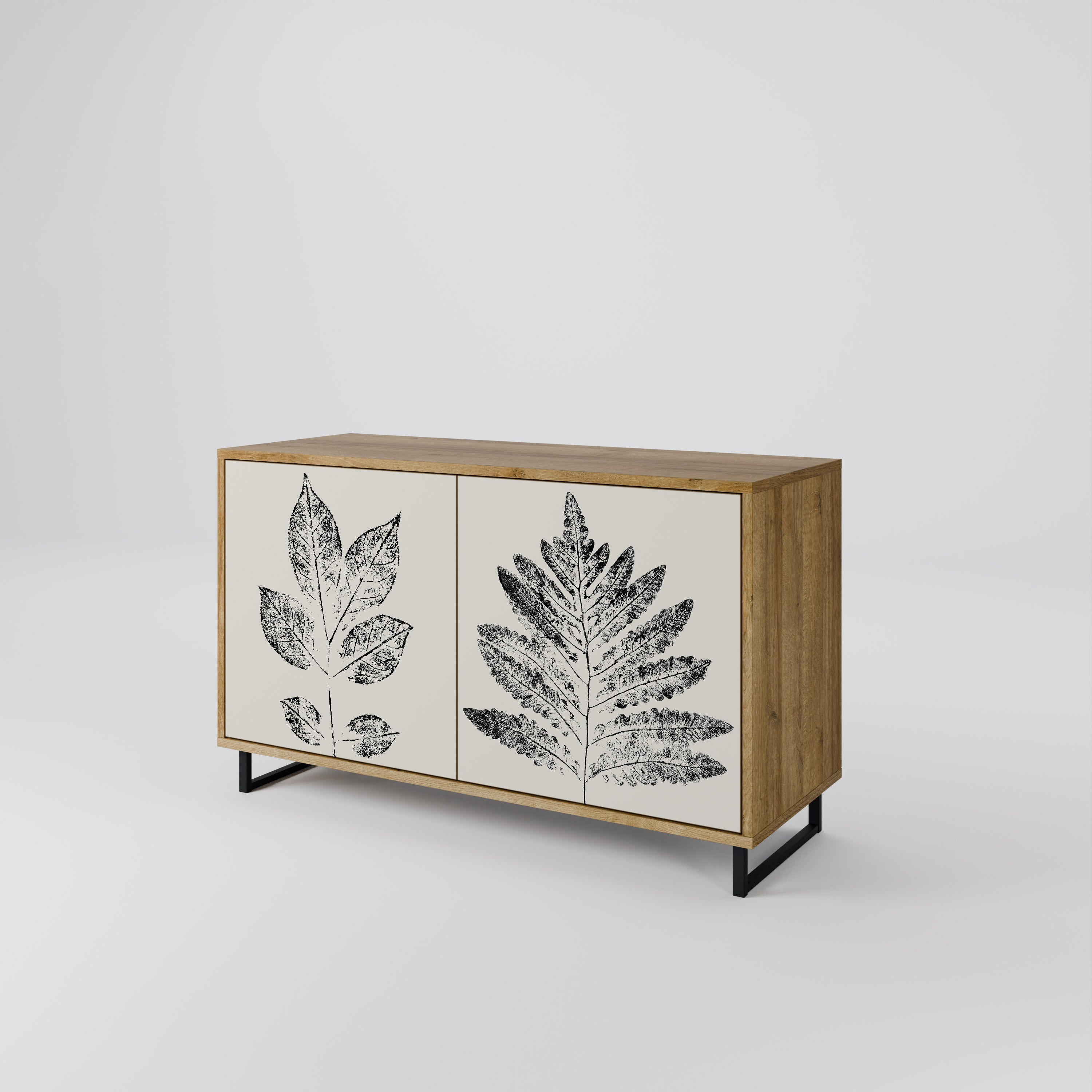 LEAFY STAMPS Sideboard mit 2 Türen in Eichenoptik