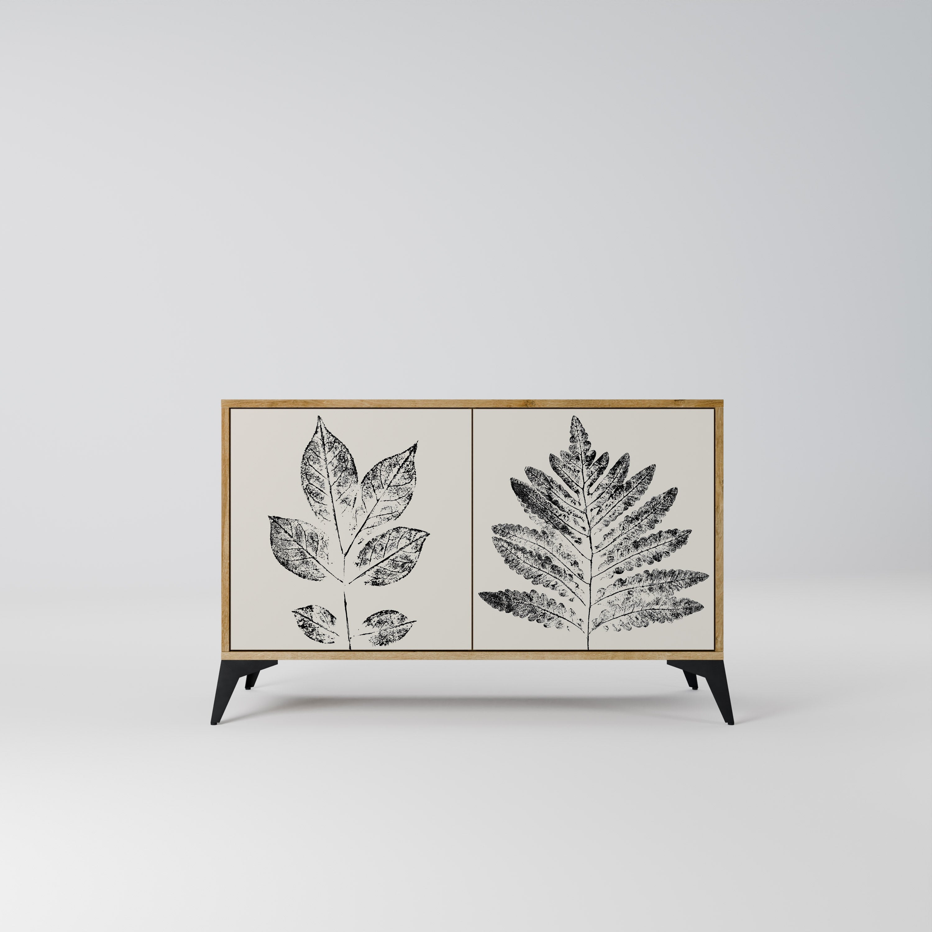 LEAFY STAMPS Sideboard mit 2 Türen in Eichenoptik