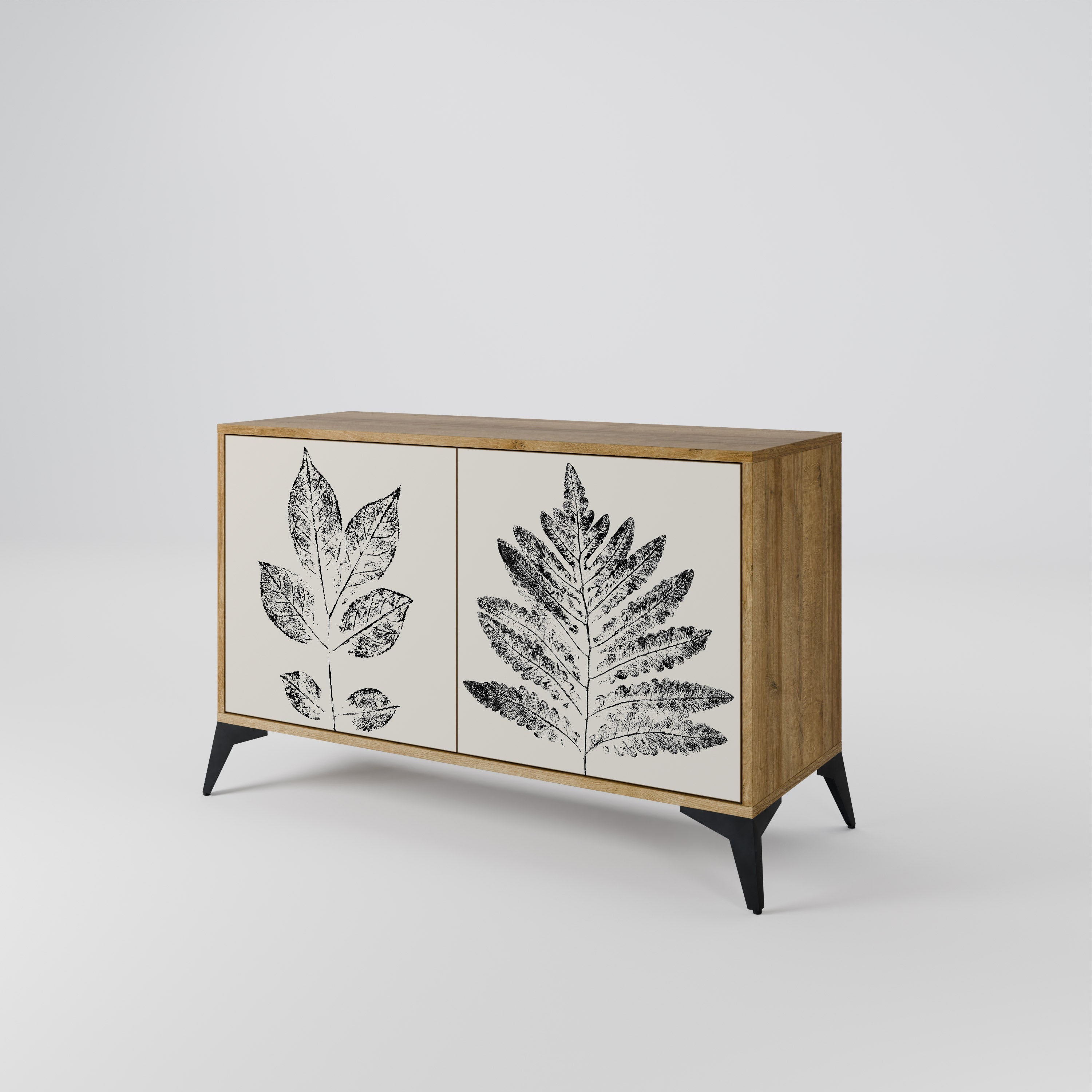 LEAFY STAMPS Sideboard mit 2 Türen in Eichenoptik