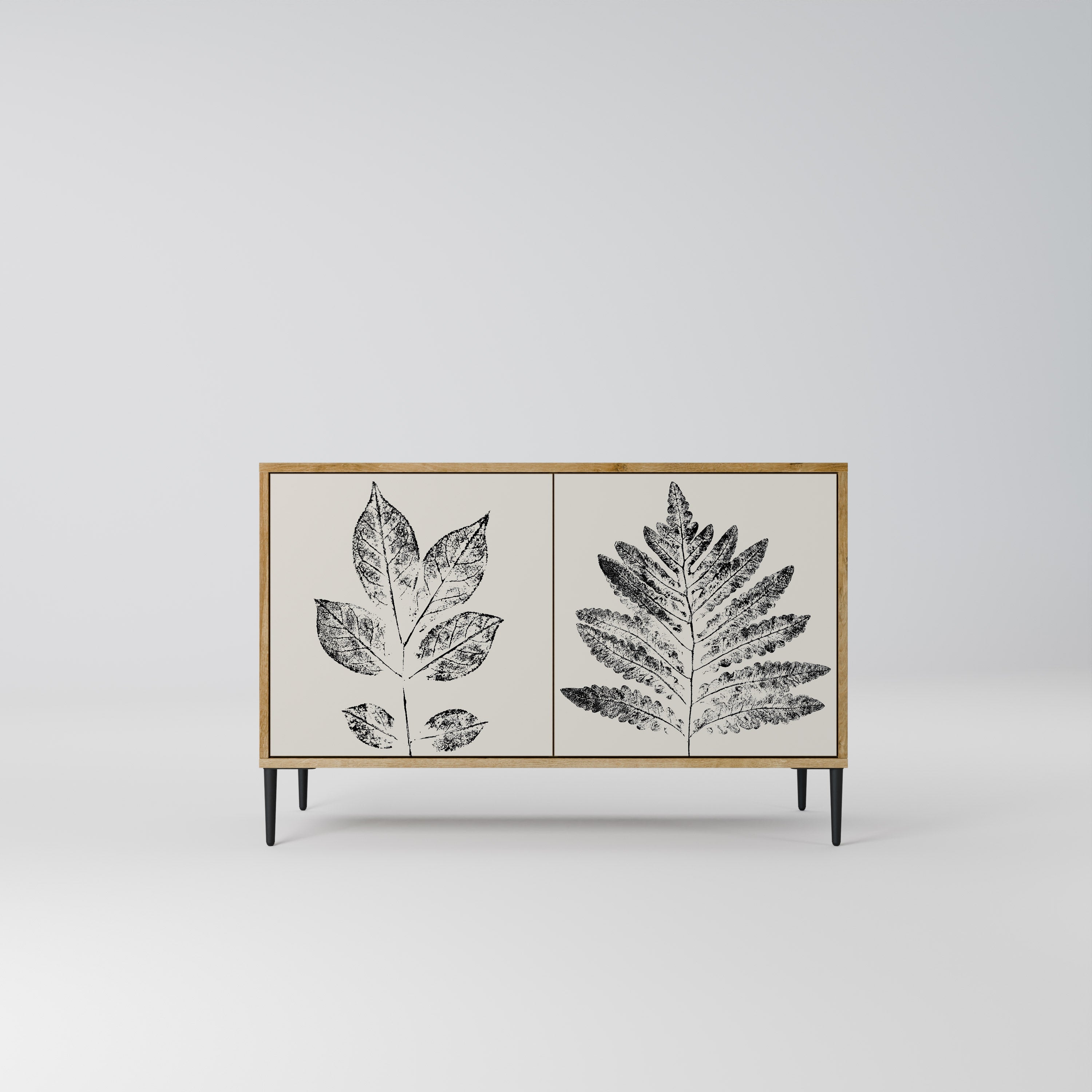 LEAFY STAMPS Sideboard mit 2 Türen in Eichenoptik
