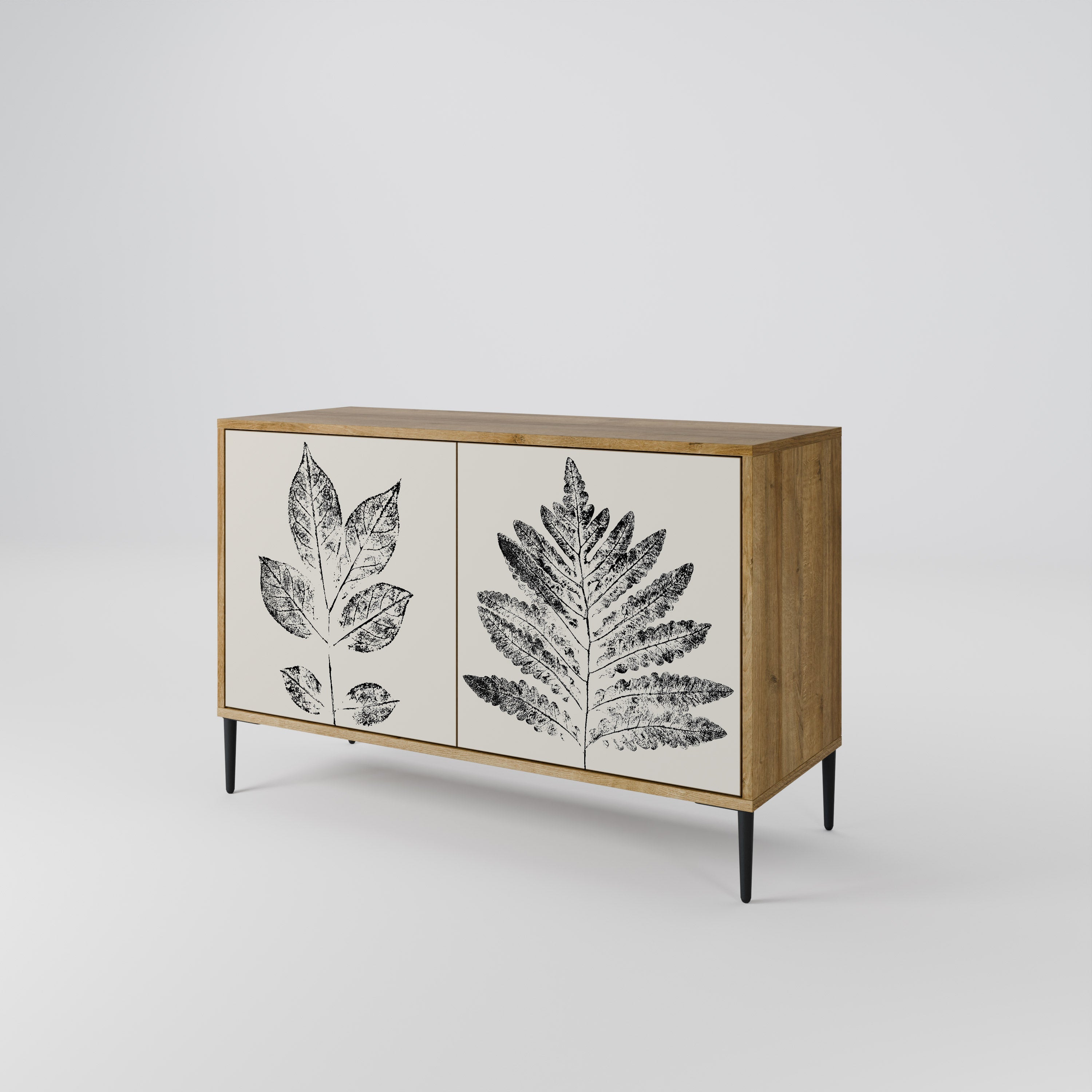 LEAFY STAMPS Sideboard mit 2 Türen in Eichenoptik
