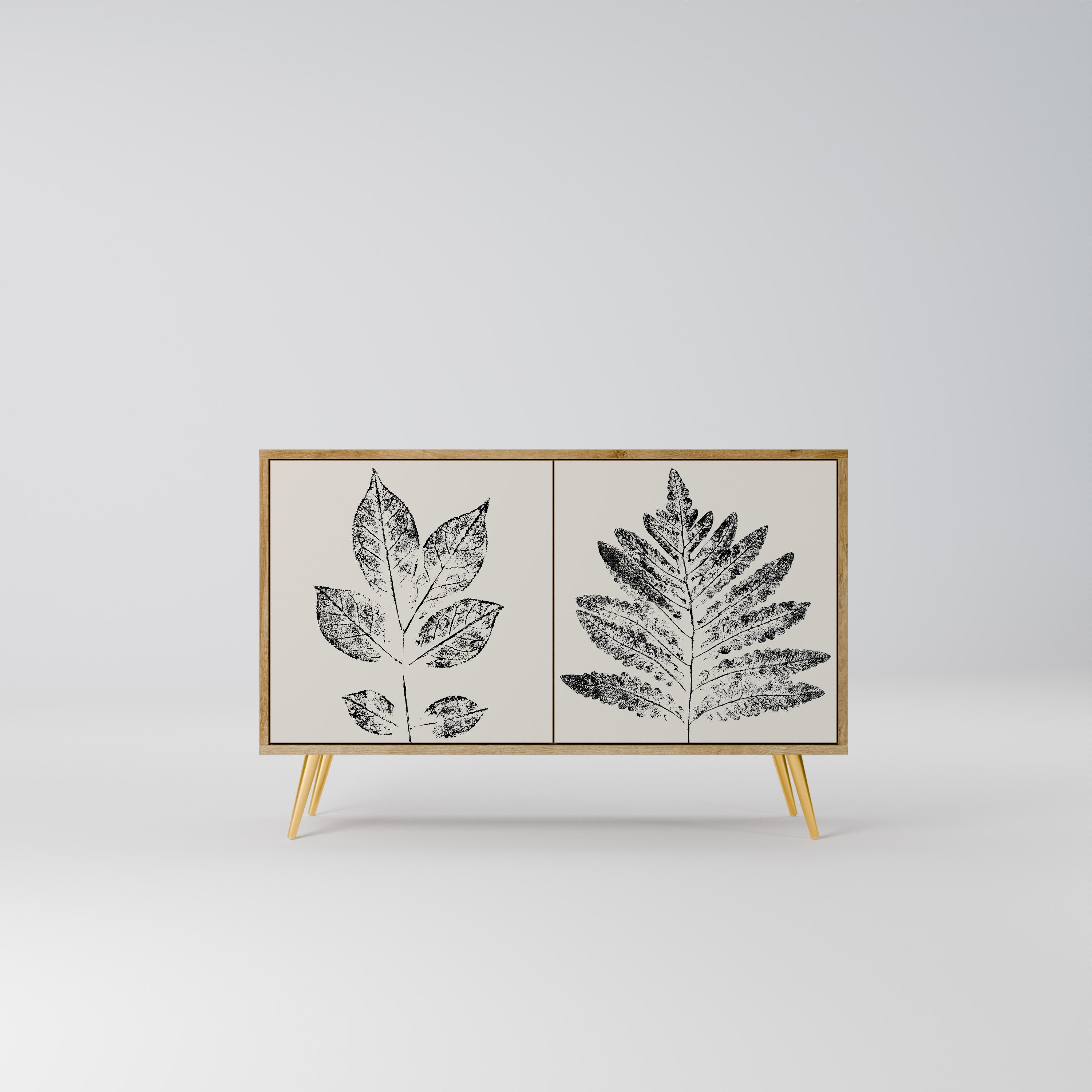 LEAFY STAMPS Sideboard mit 2 Türen in Eichenoptik