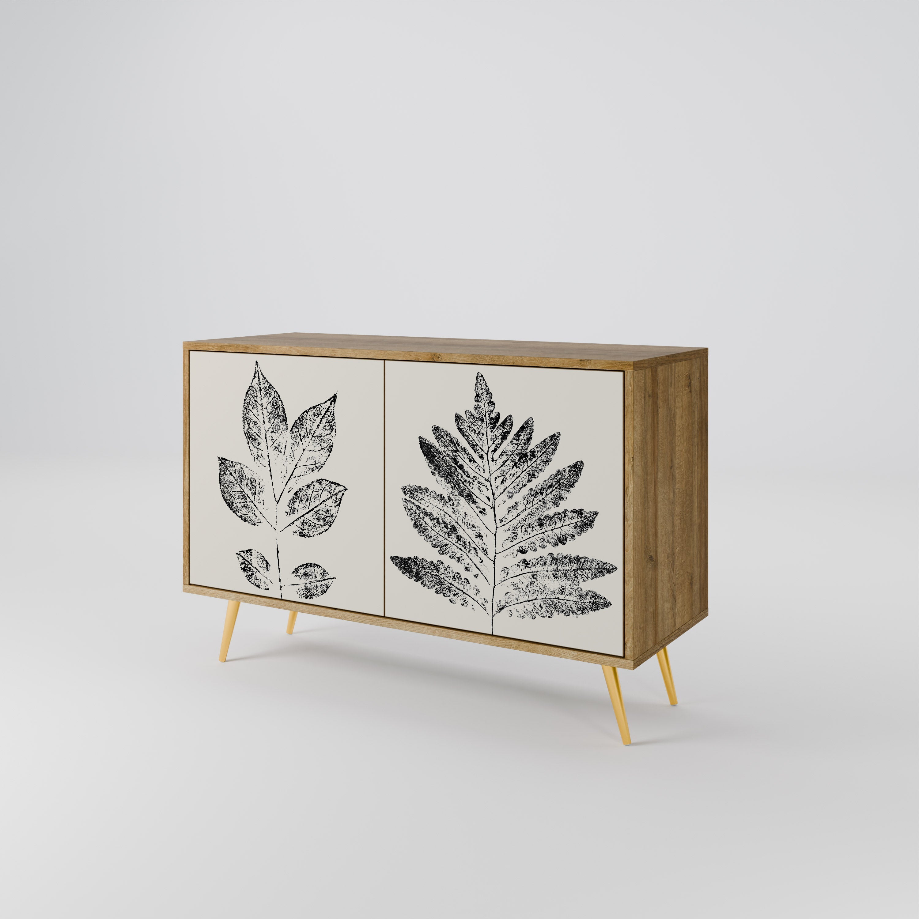 LEAFY STAMPS Sideboard mit 2 Türen in Eichenoptik