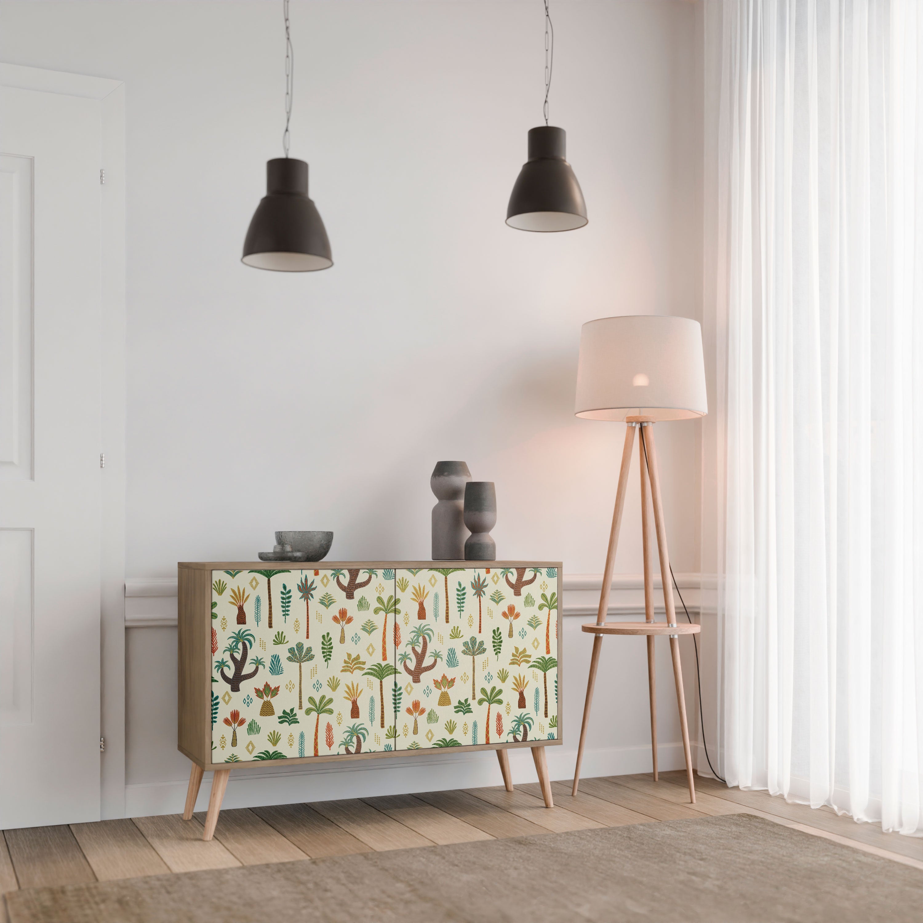 PALM SPRING Sideboard mit 2 Türen in Eichenoptik