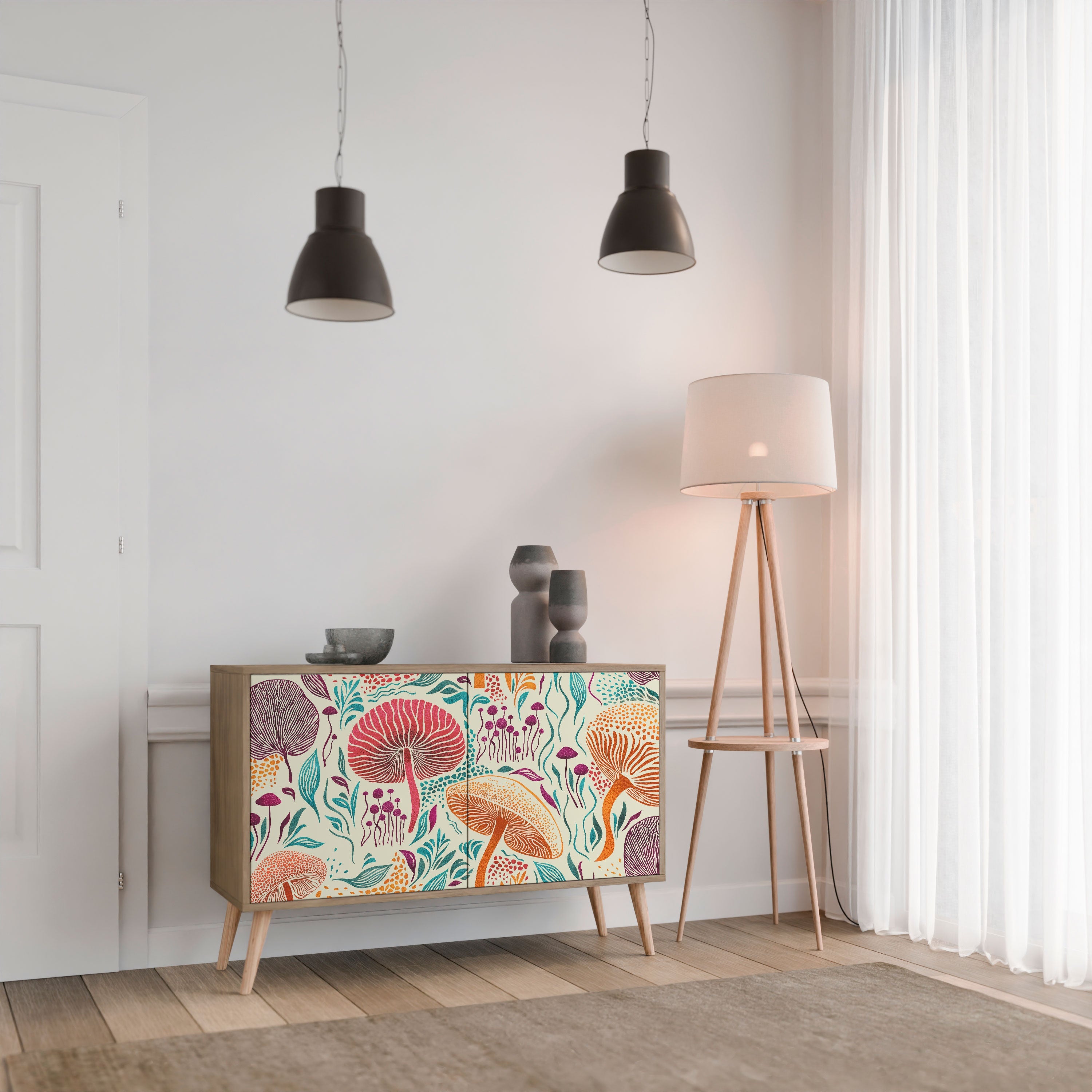 FUNGUS FANTASY Sideboard mit 2 Türen in Eichenoptik