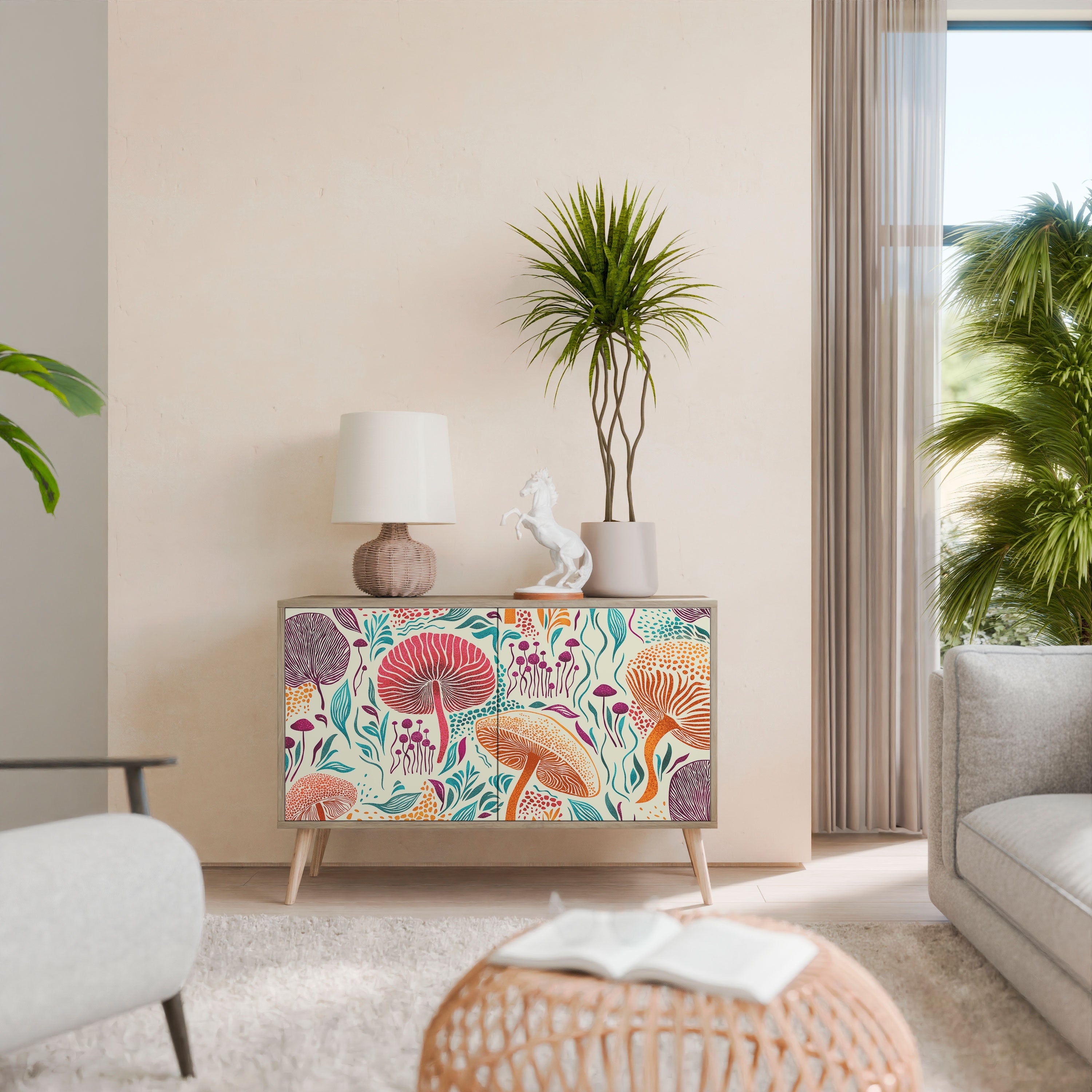 FUNGUS FANTASY Sideboard mit 2 Türen in Eichenoptik