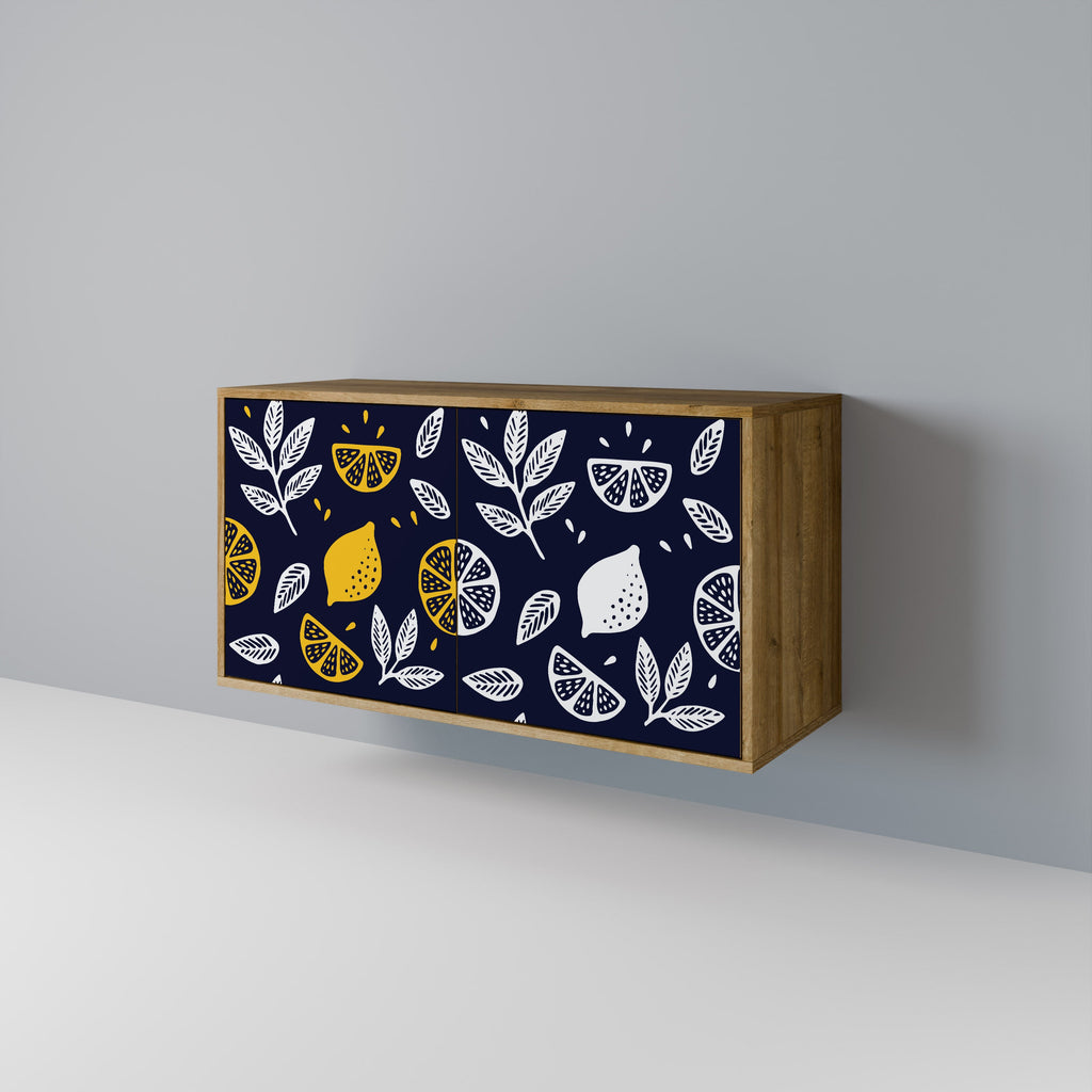 CITRUS SCHWARZ-WEISS Sideboard mit 2 Türen in Eichenoptik