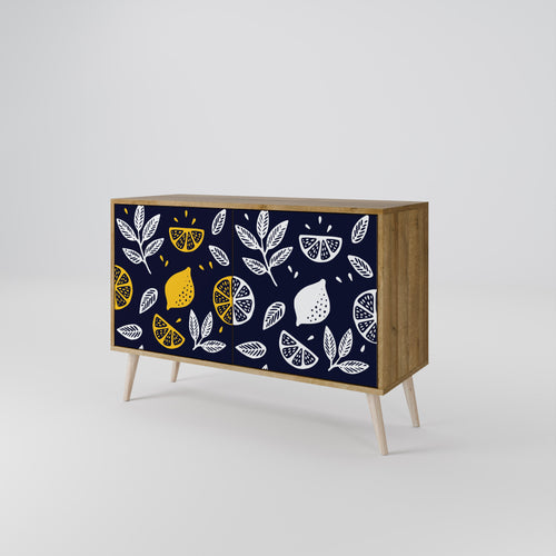 CITRUS BLACK AND WHITE Sideboard mit 2 Türen in Eiche-Optik