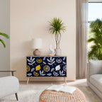 CITRUS BLACK AND WHITE 2-Door Sideboard in Oak Effect