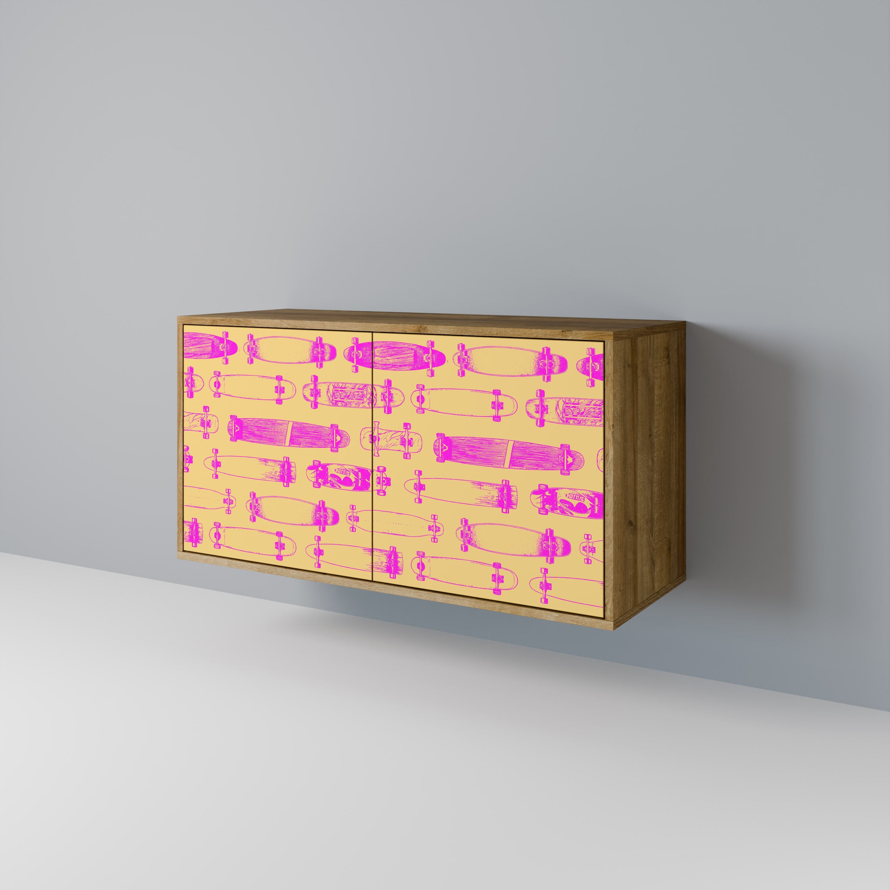 SKATEBOARD ARTISTRY Sideboard mit 2 Türen in Eichenoptik