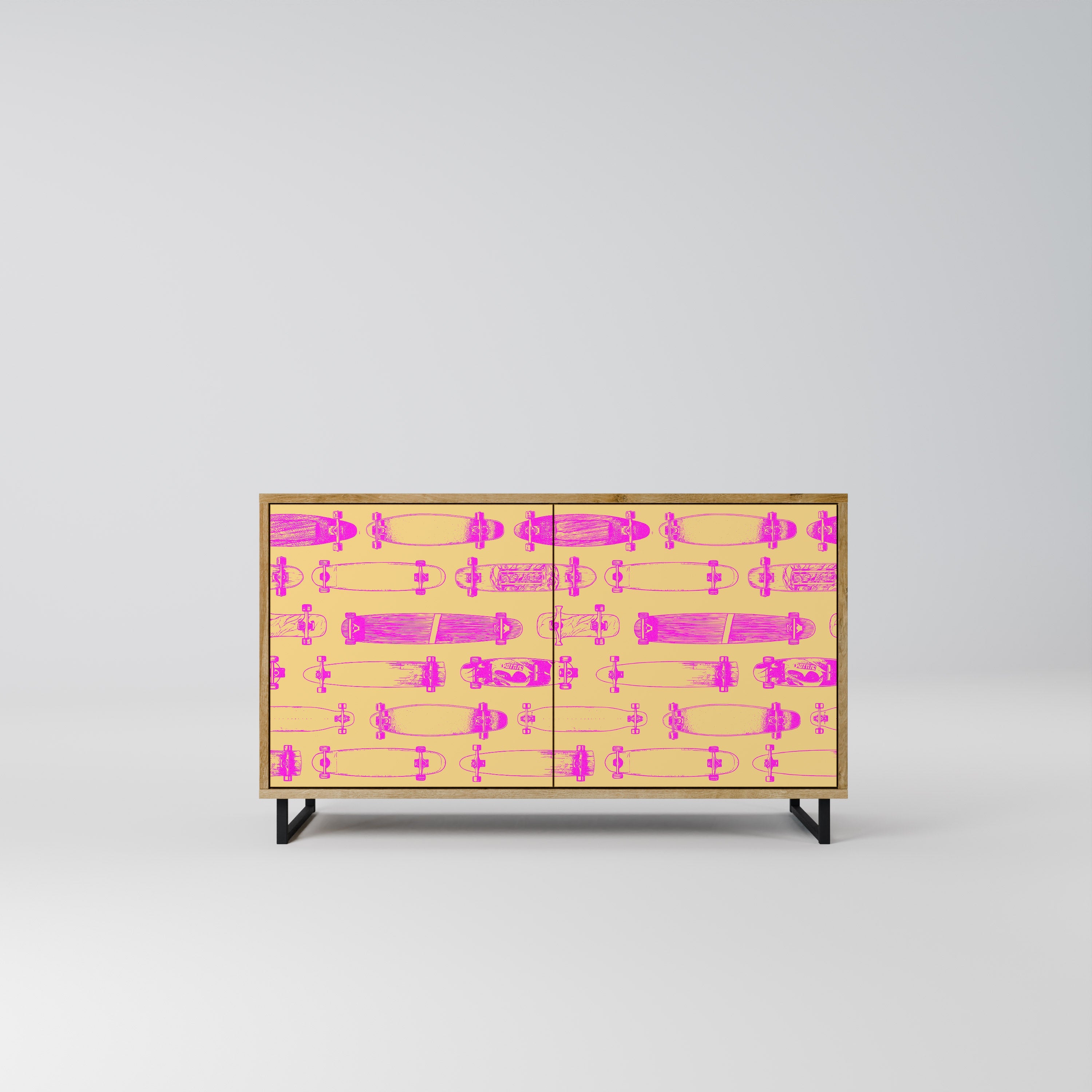 SKATEBOARD ARTISTRY Sideboard mit 2 Türen in Eichenoptik