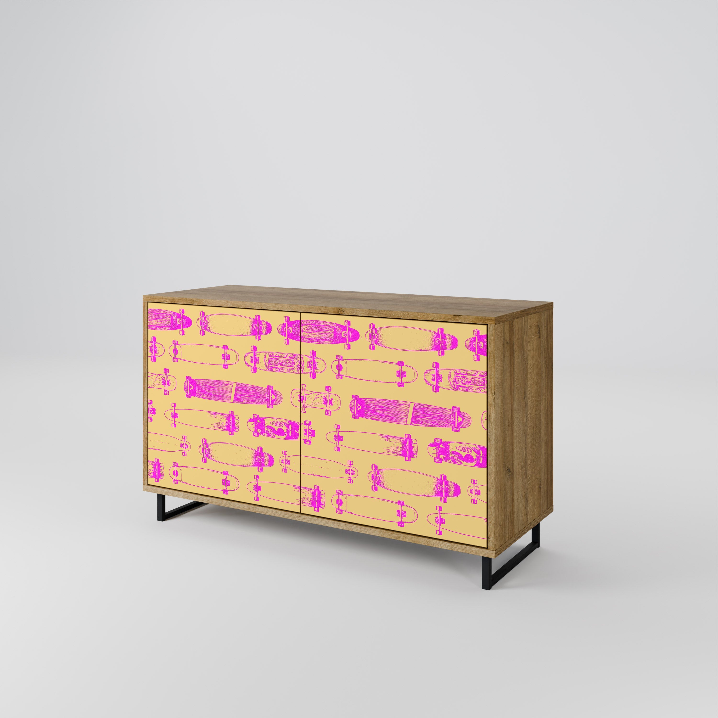 SKATEBOARD ARTISTRY Sideboard mit 2 Türen in Eichenoptik