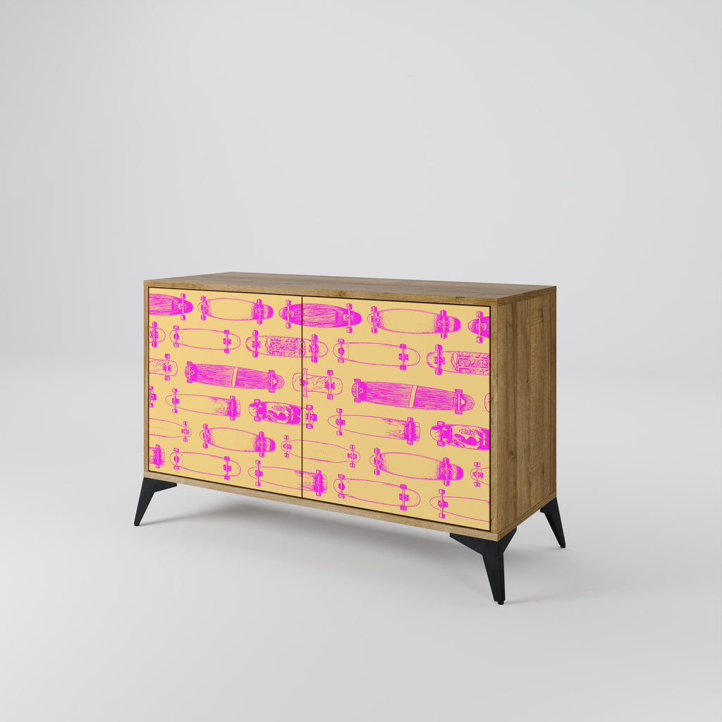 SKATEBOARD ARTISTRY Sideboard mit 2 Türen in Eichenoptik