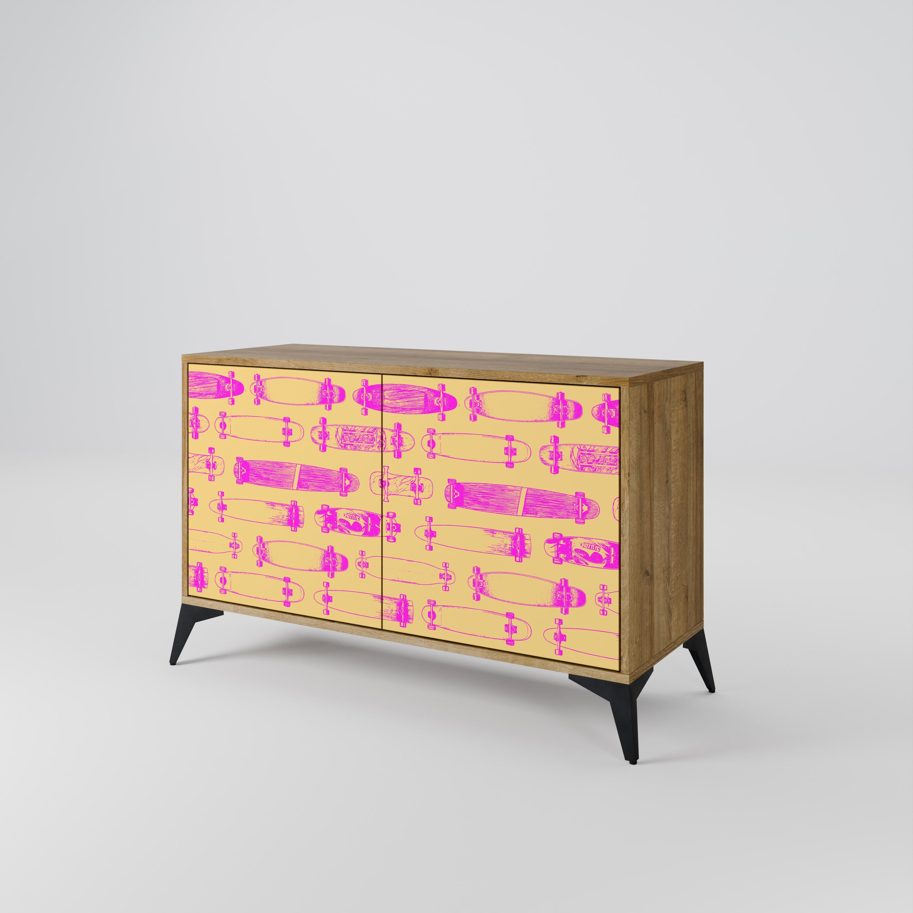 SKATEBOARD ARTISTRY Sideboard mit 2 Türen in Eichenoptik
