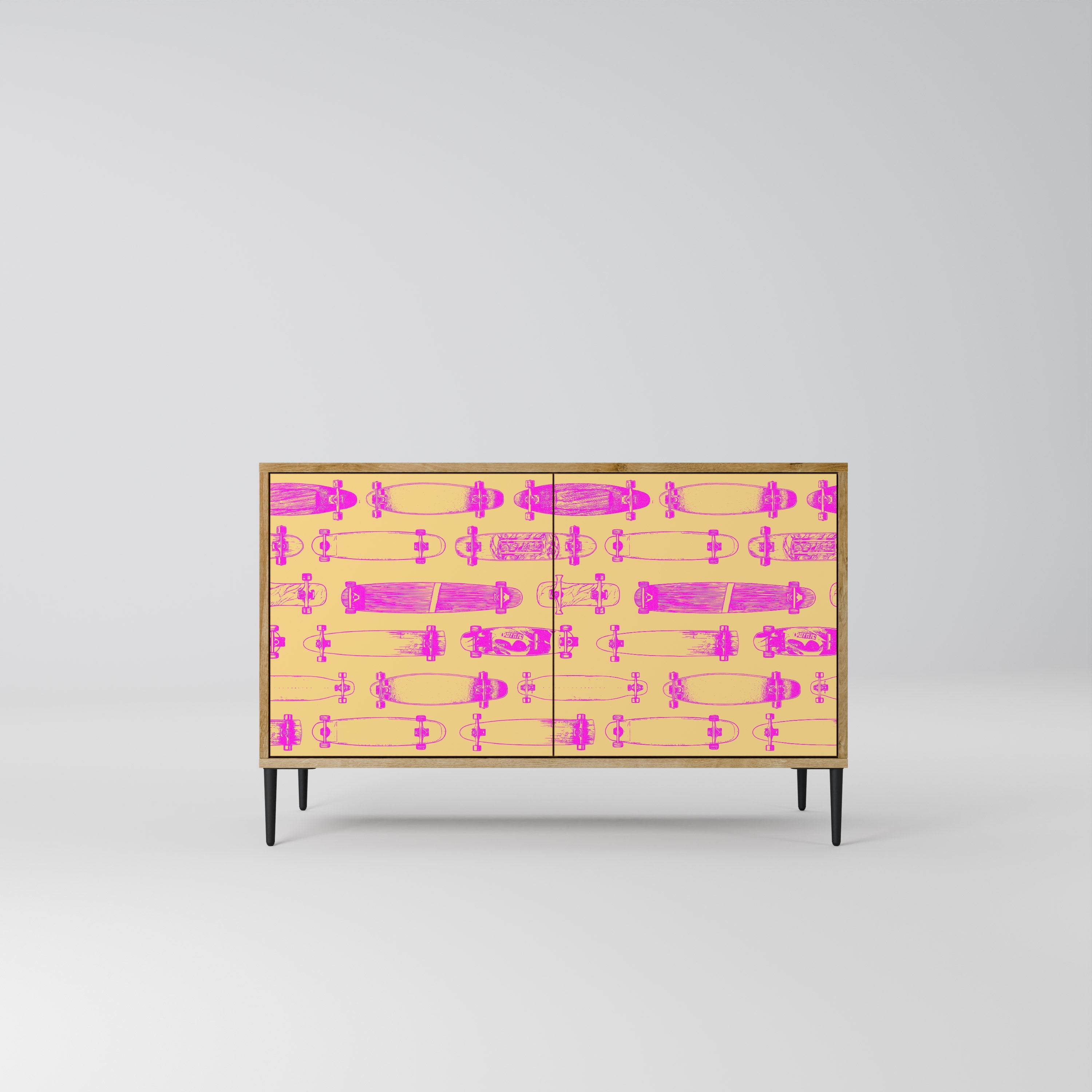 SKATEBOARD ARTISTRY Sideboard mit 2 Türen in Eichenoptik