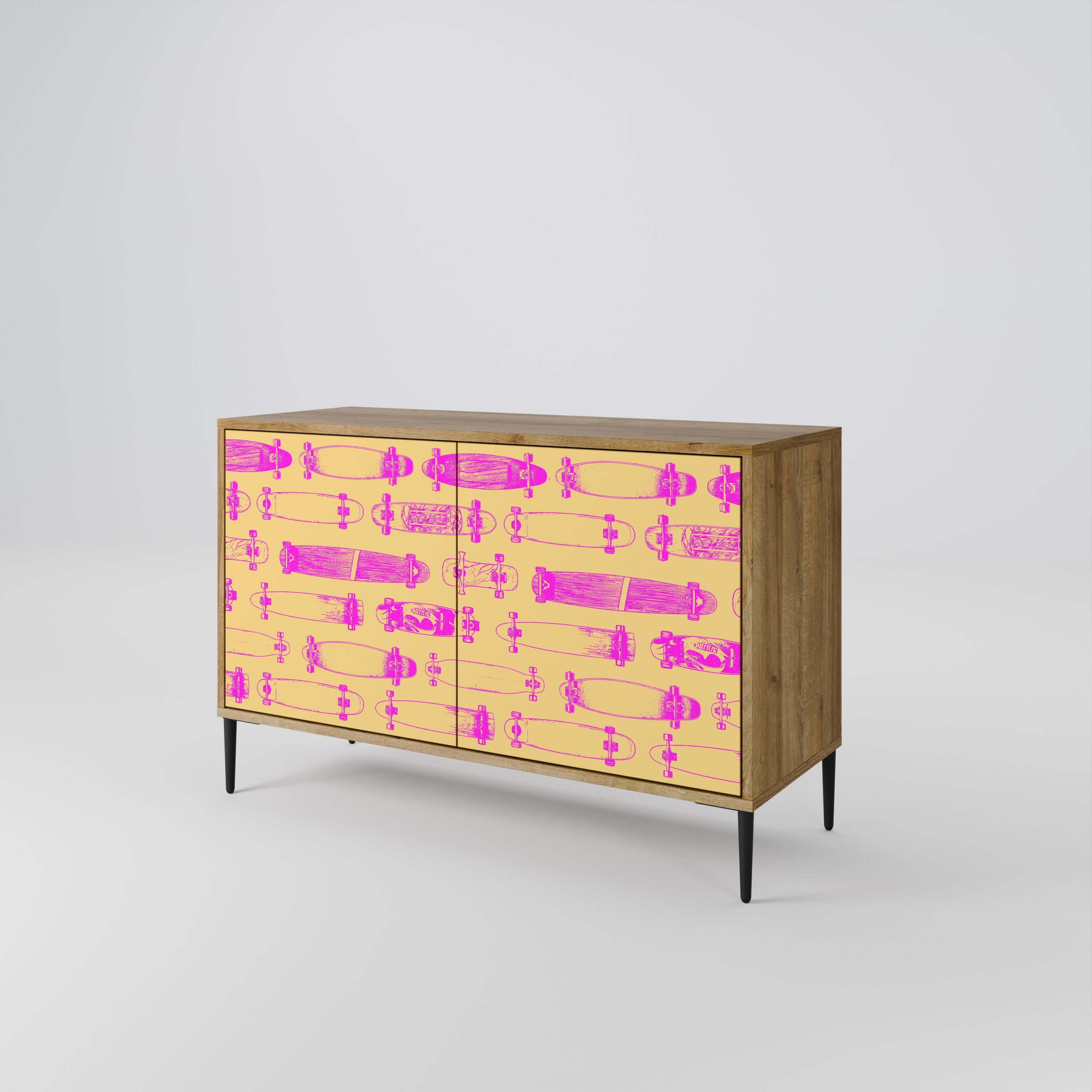 SKATEBOARD ARTISTRY Sideboard mit 2 Türen in Eichenoptik