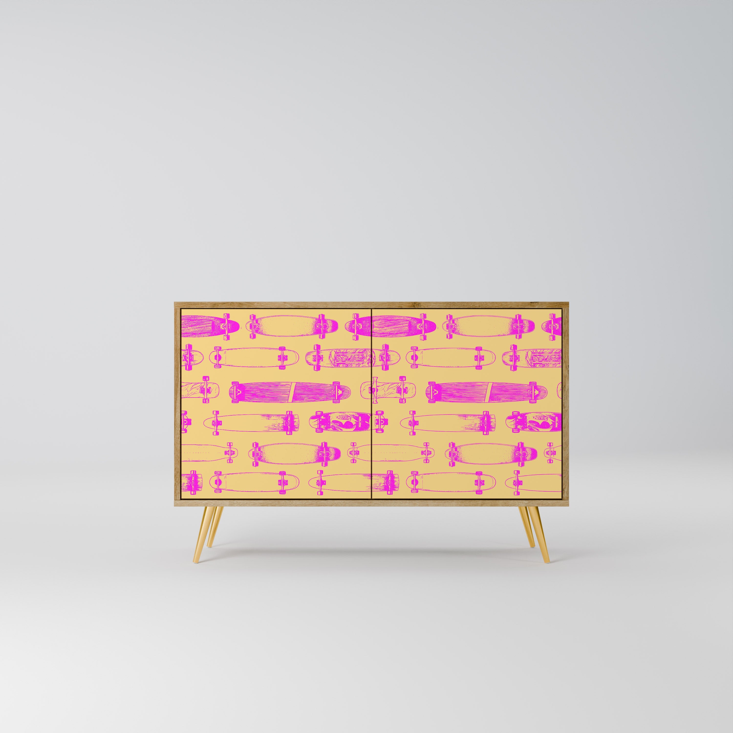 SKATEBOARD ARTISTRY Sideboard mit 2 Türen in Eichenoptik