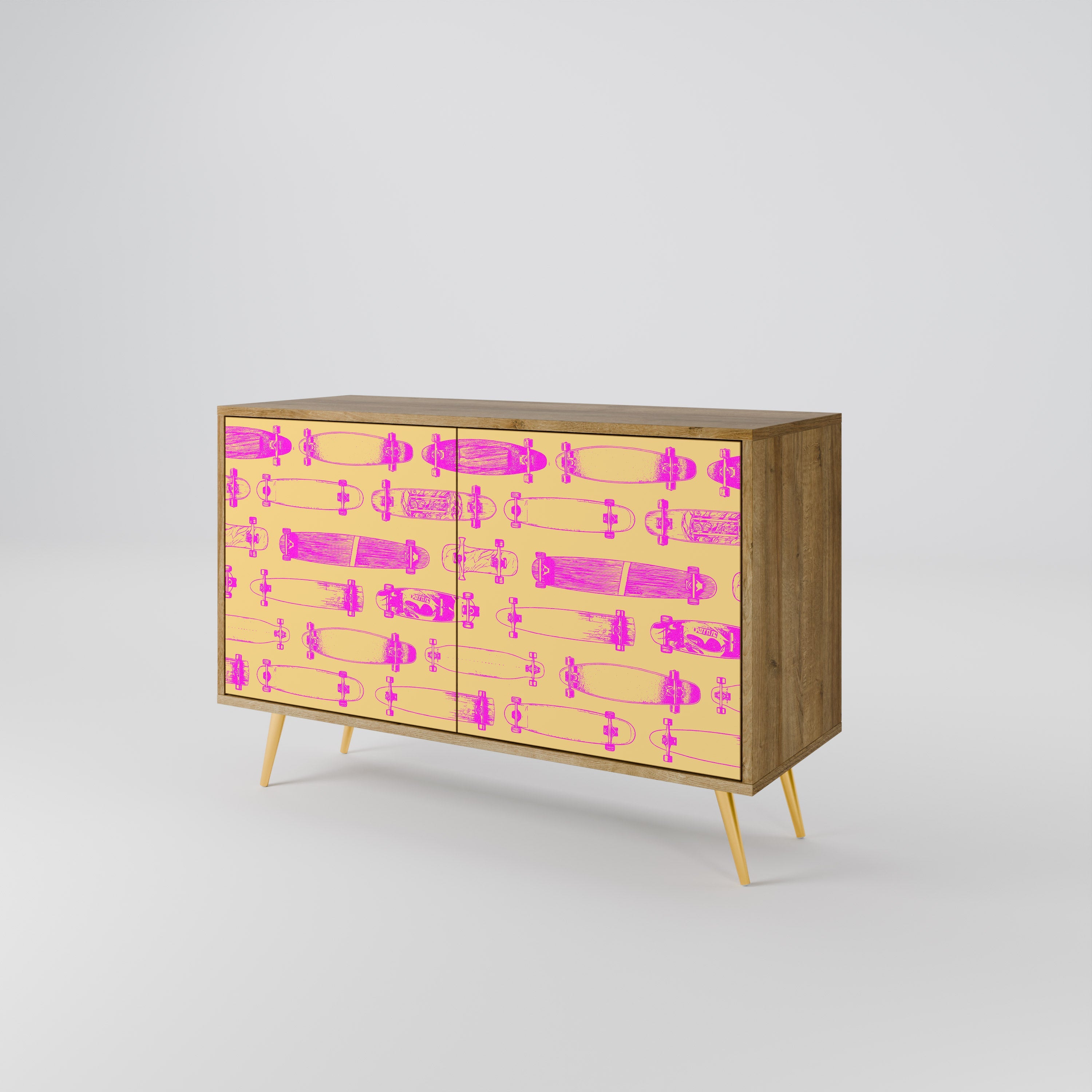 SKATEBOARD ARTISTRY Sideboard mit 2 Türen in Eichenoptik
