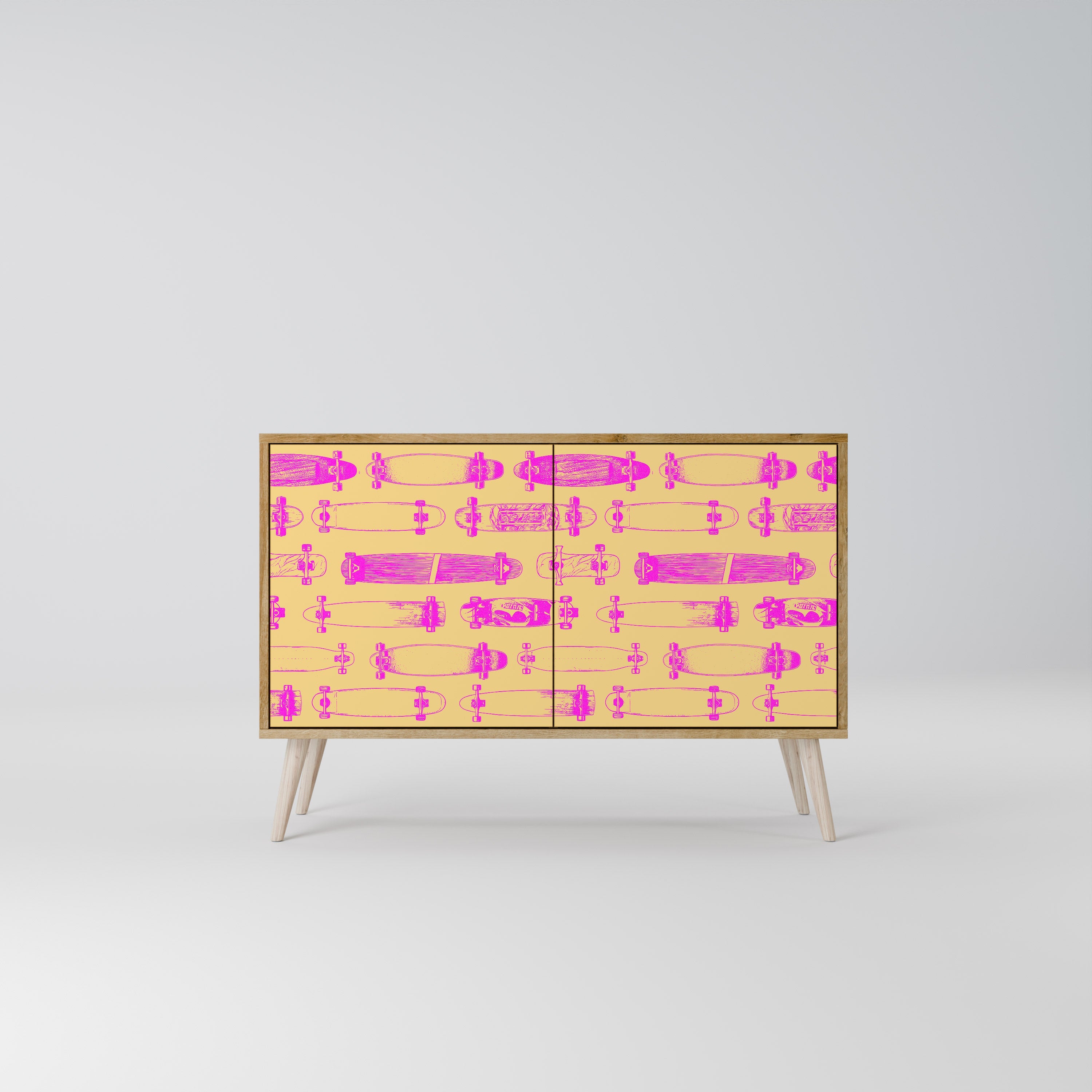 SKATEBOARD ARTISTRY Sideboard mit 2 Türen in Eichenoptik