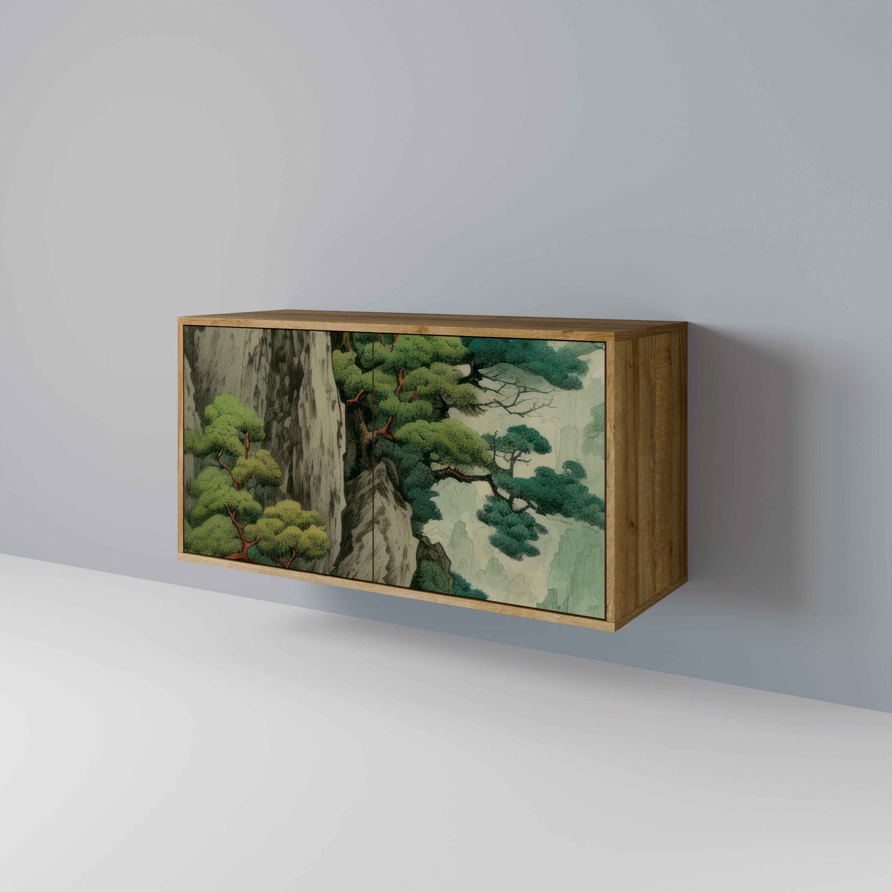 VERDURE ABYSS Sideboard mit 2 Türen in Eichenoptik